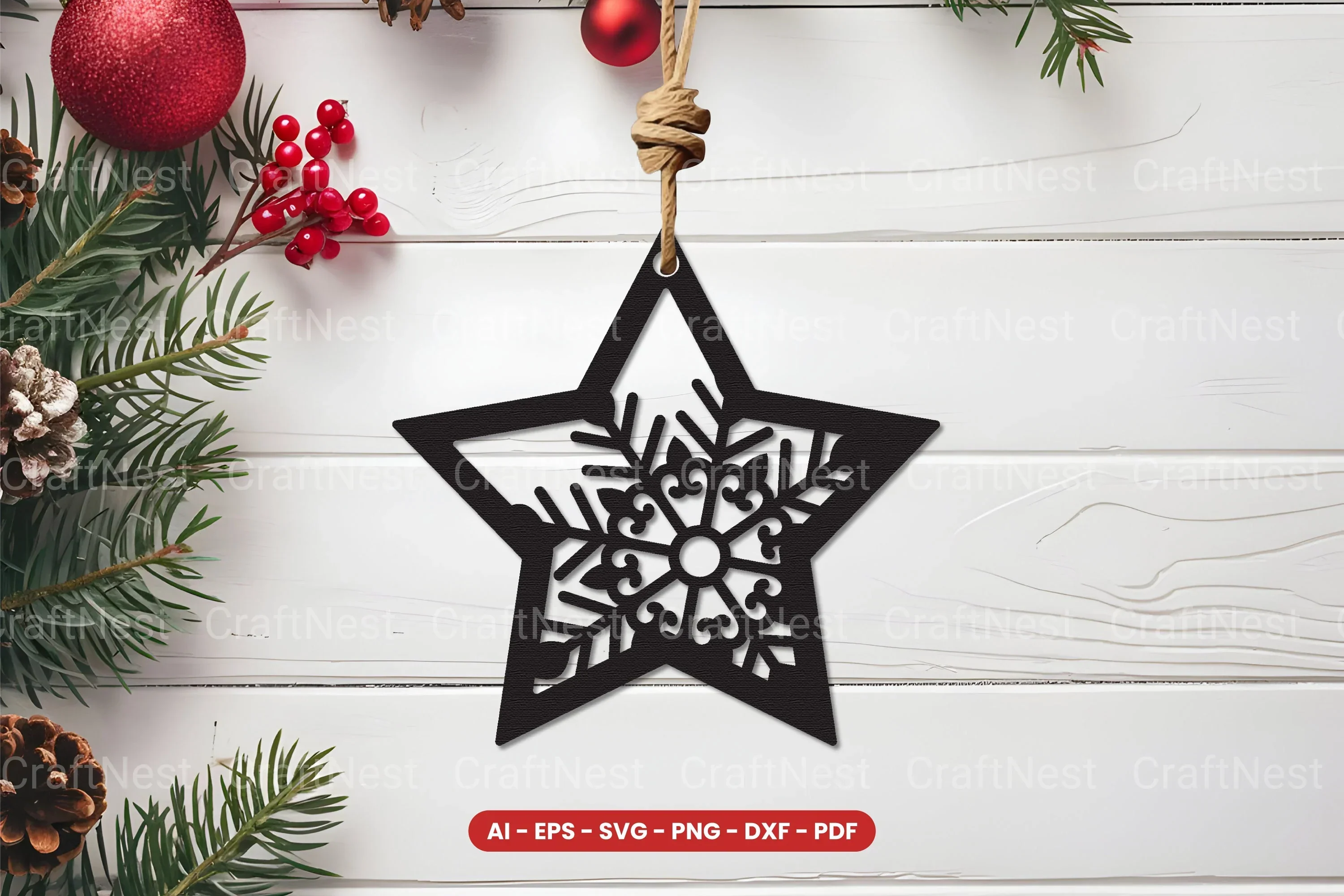 Christmas Ornament Laser Cut SVG Bundle
