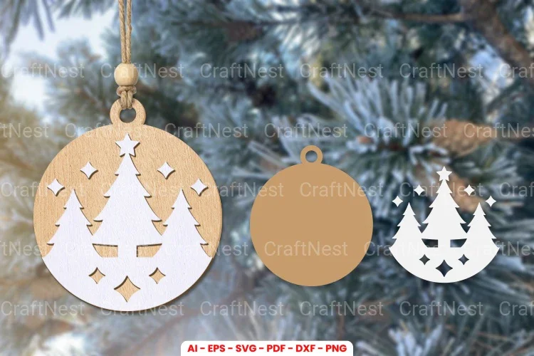 Christmas Ornament Laser Cut SVG Bundle
