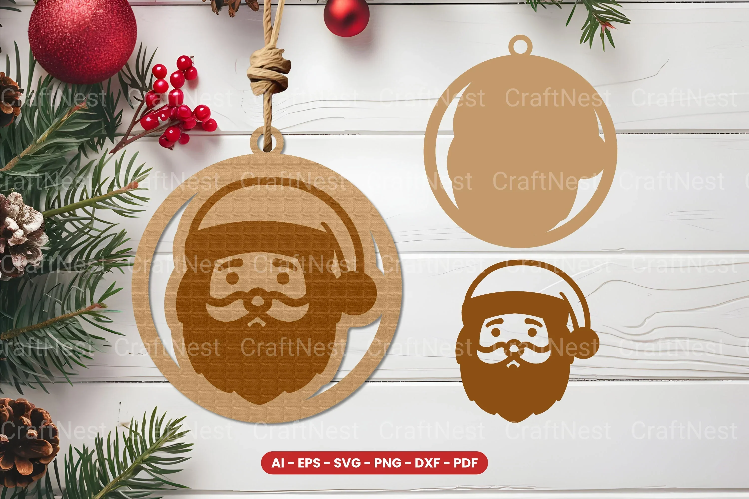 Christmas Ornament Laser Cut SVG Bundle