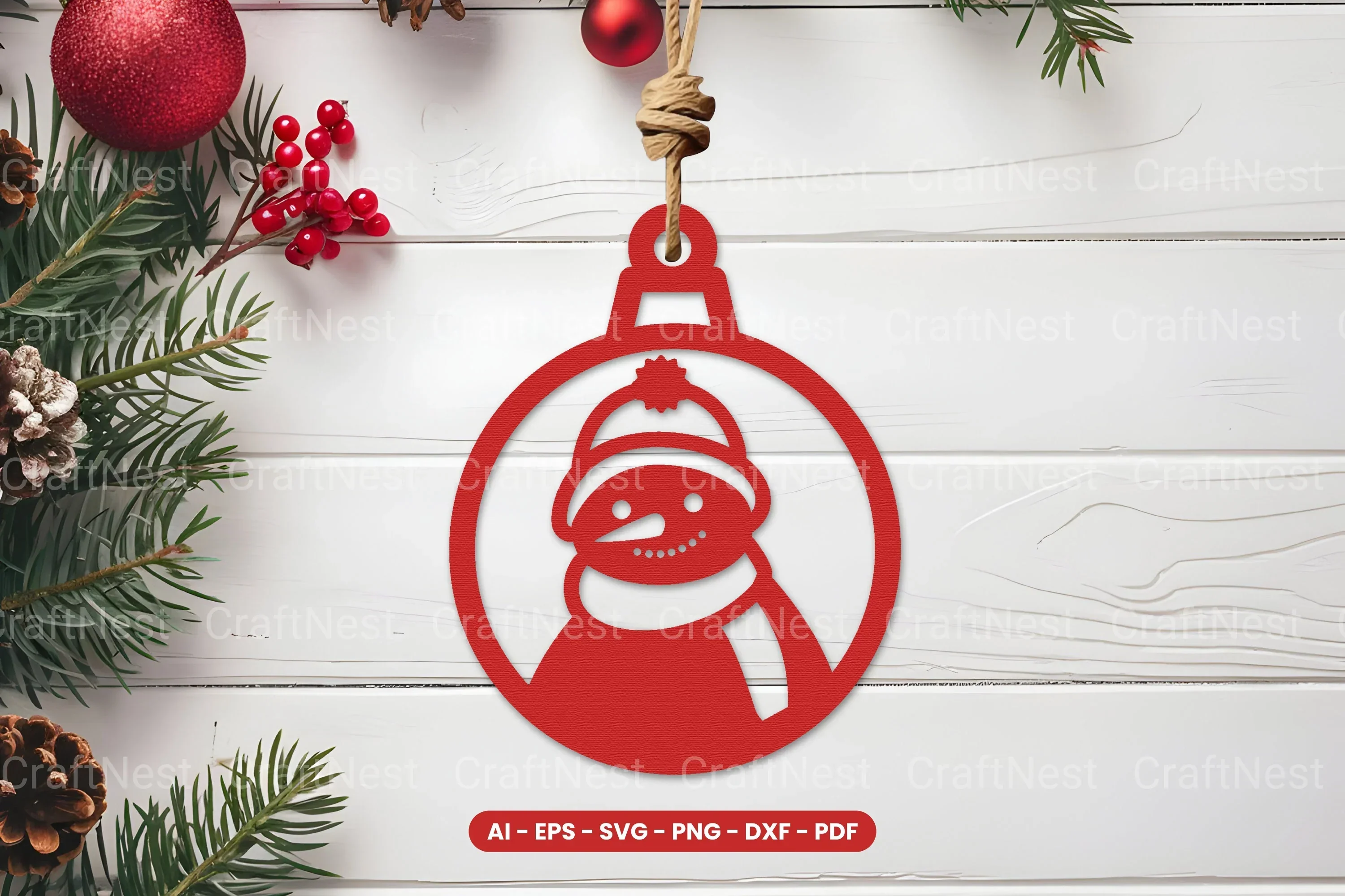 Christmas Ornament Lasercut SVG Bundle