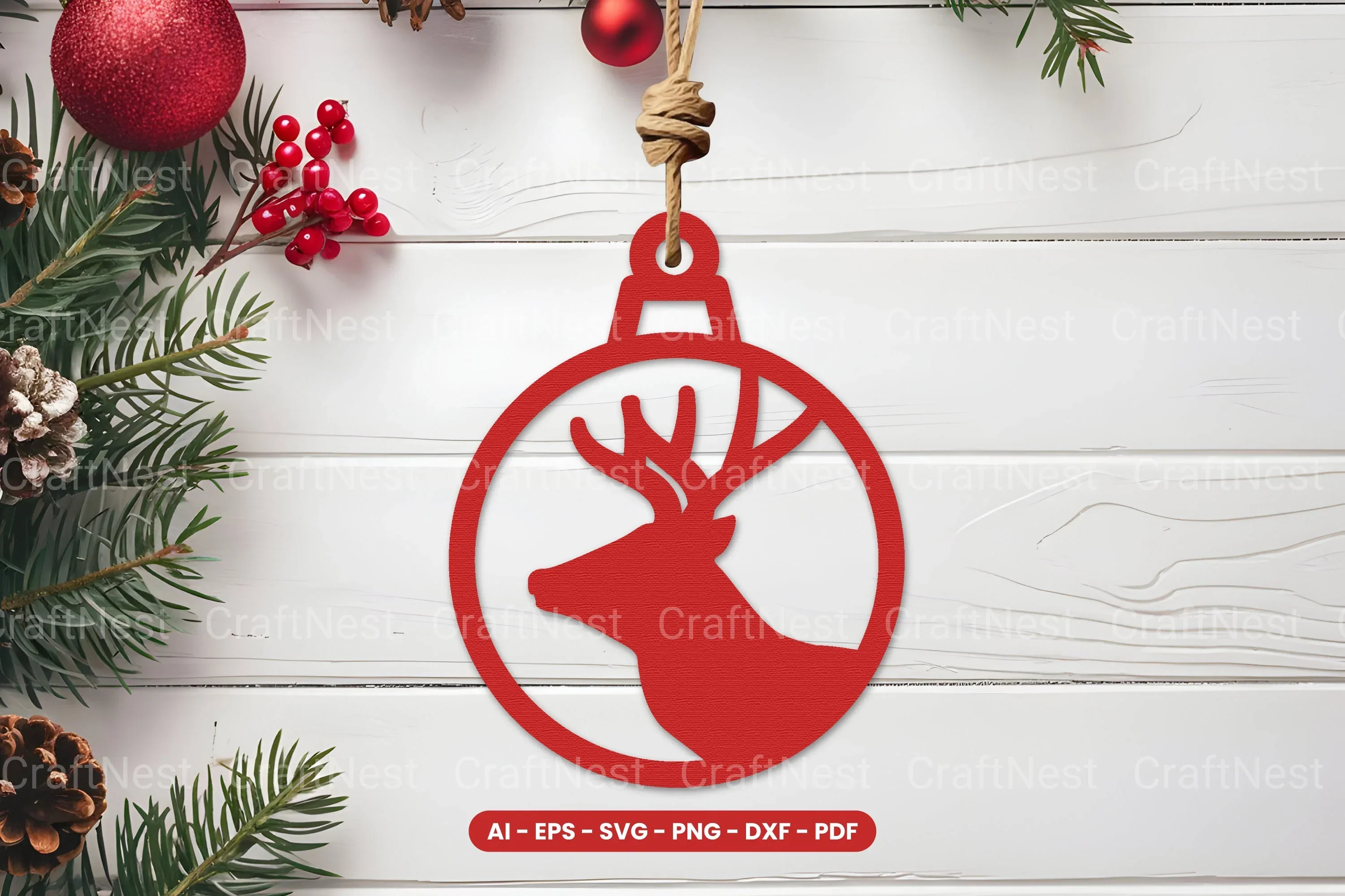 Christmas Ornament Lasercut SVG Bundle