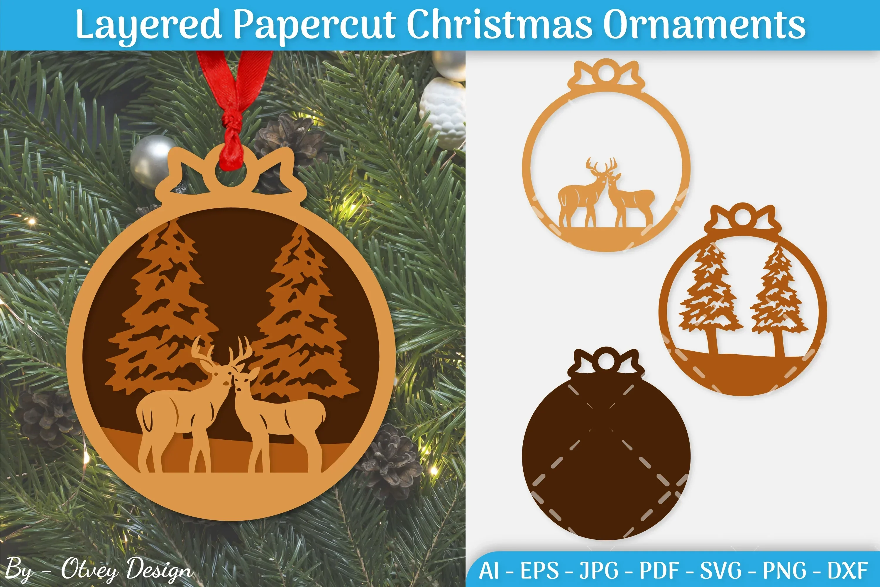 Christmas Ornament Layered SVG Bundle