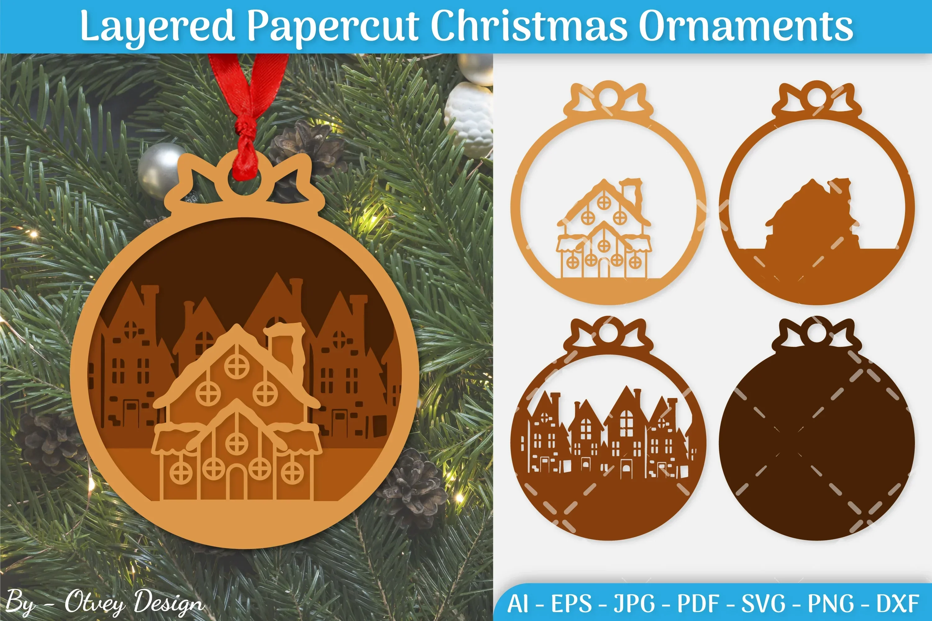 Christmas Ornament Layered SVG Bundle