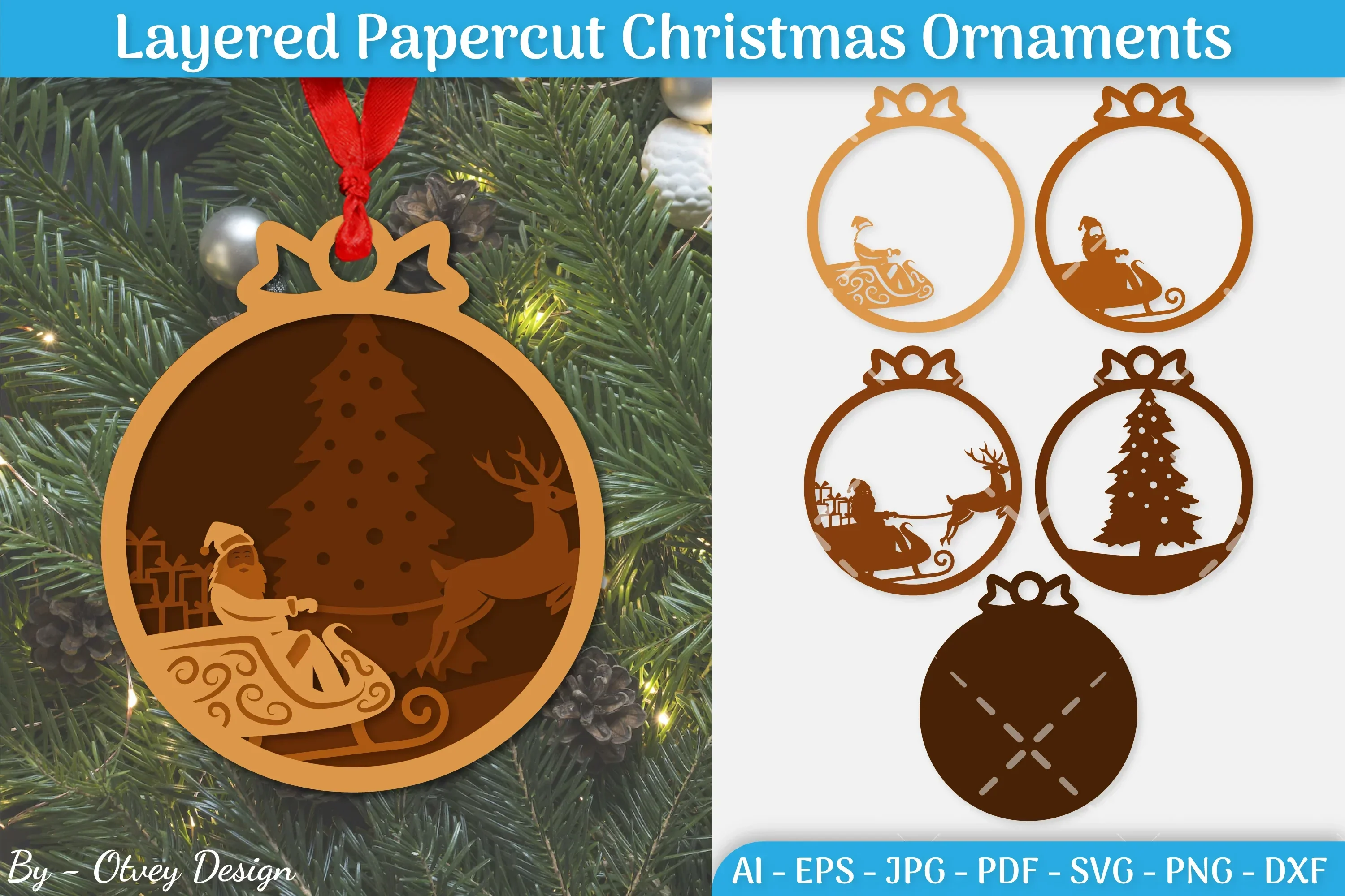 Christmas Ornament Layered SVG Bundle
