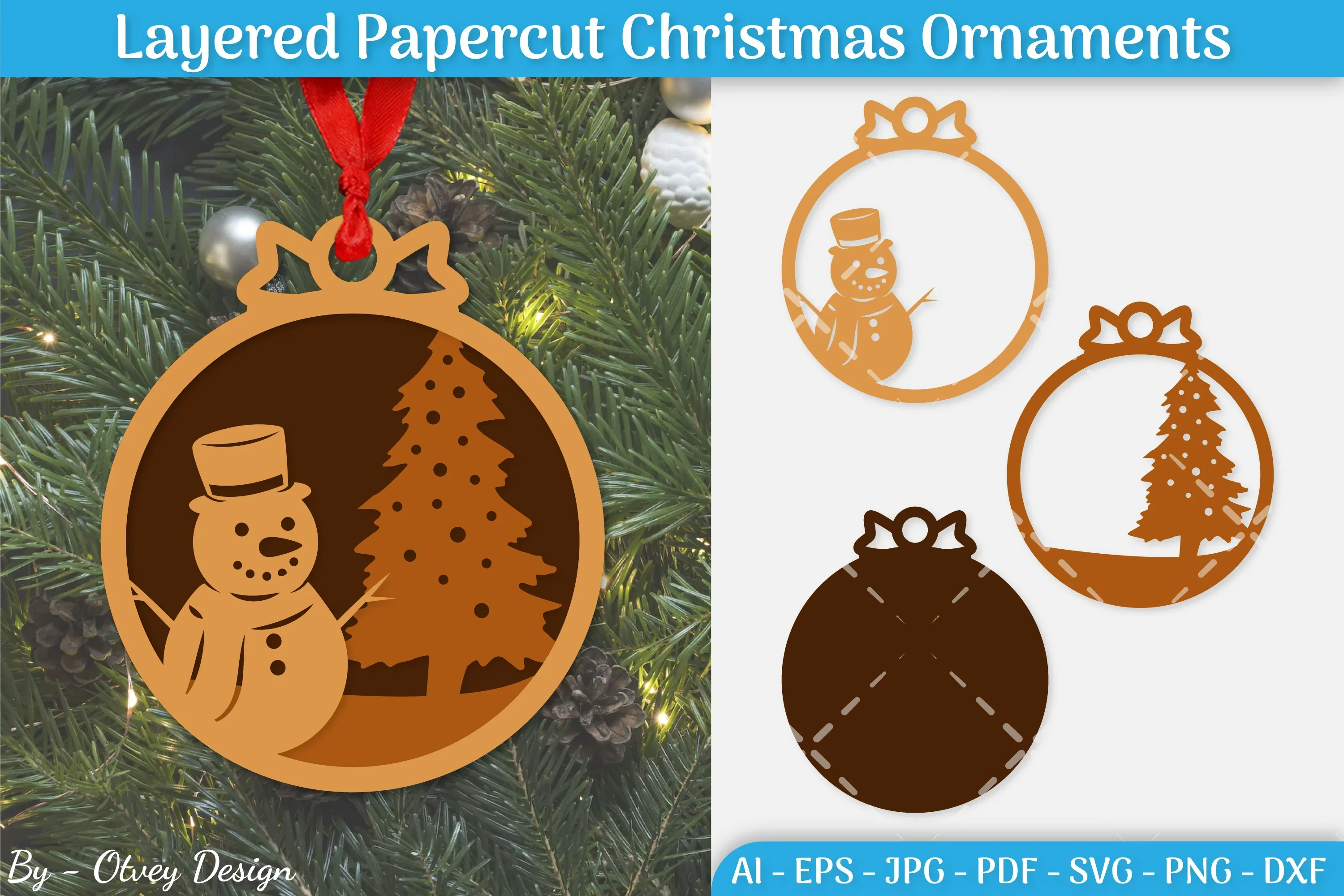 Christmas Ornament Layered SVG Bundle