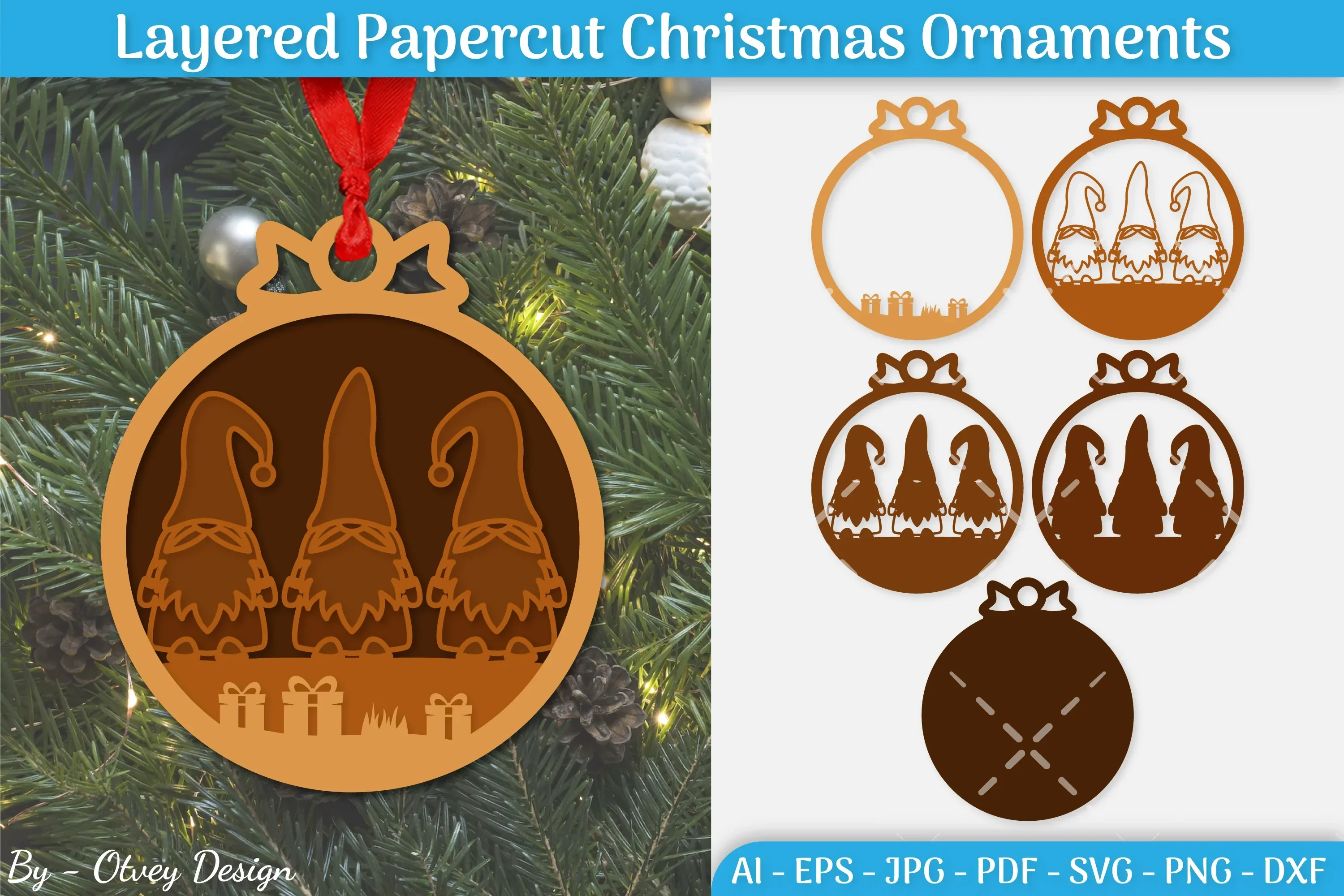 Christmas Ornament Layered SVG Bundle