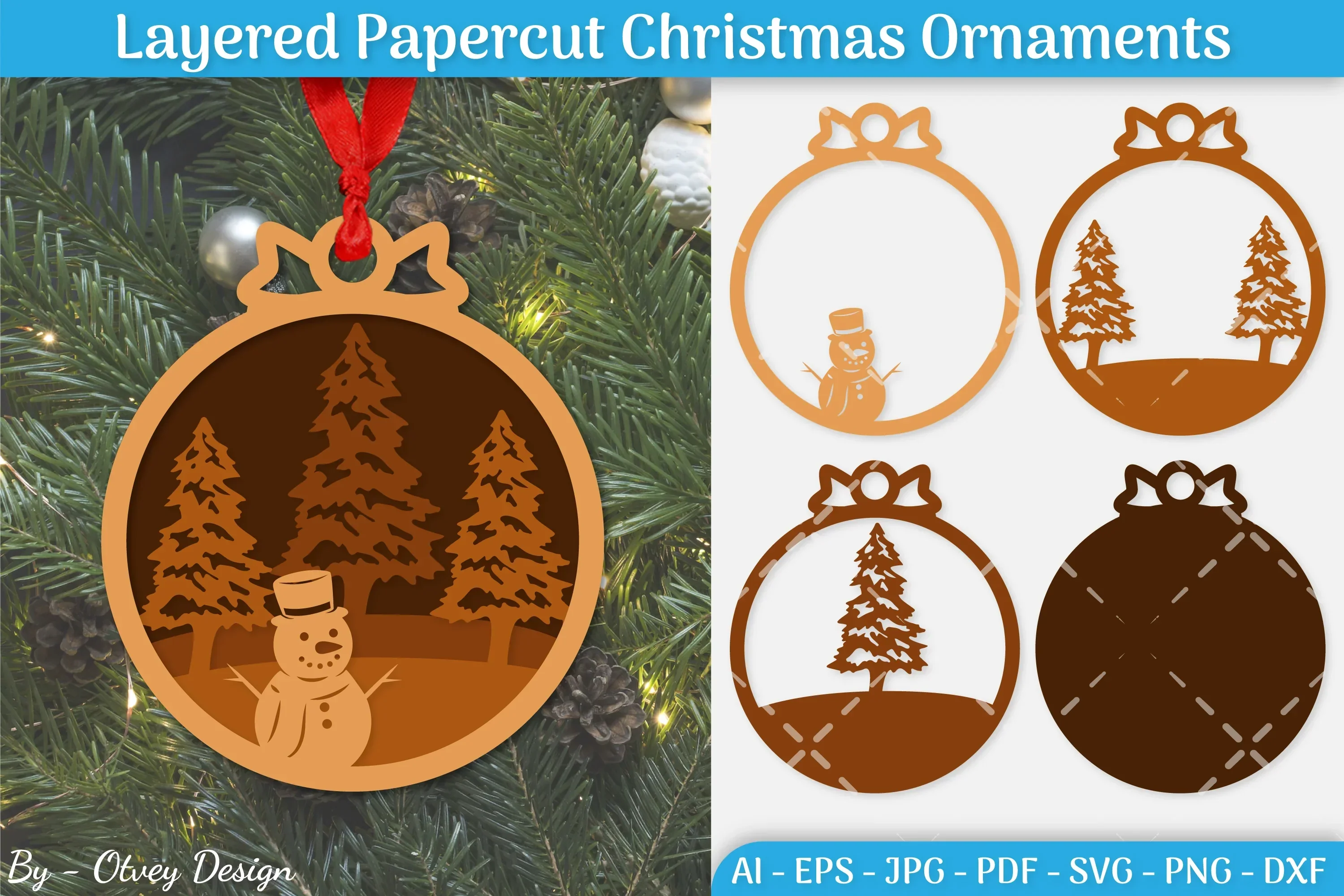 Christmas Ornament Multilayered SVG Bundle