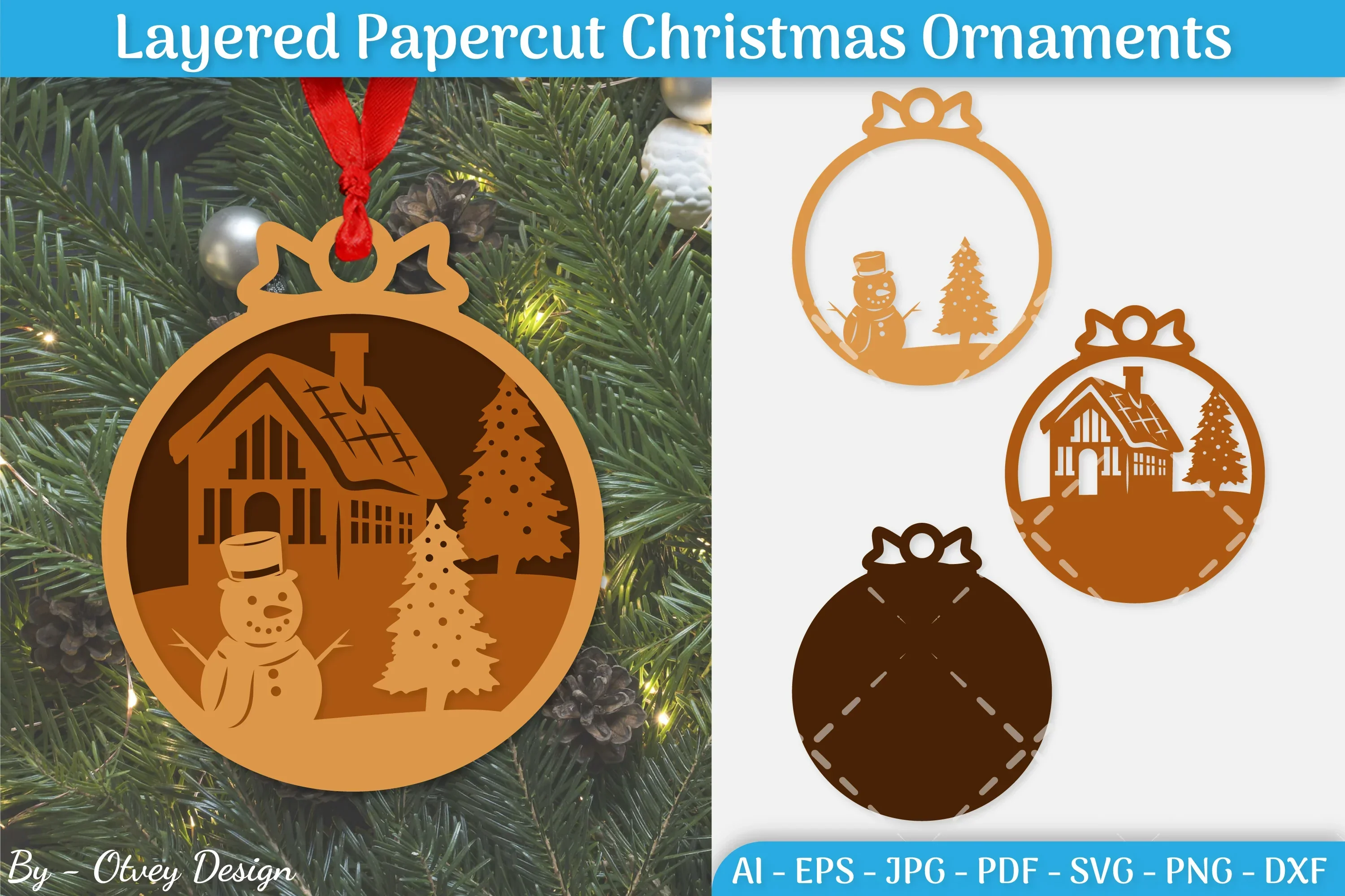 Christmas Ornament Multilayered SVG Bundle