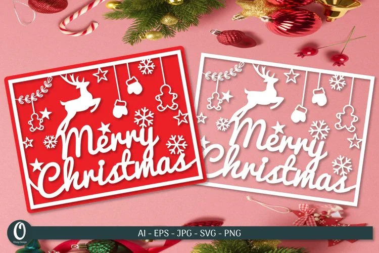 Christmas Paper Cut Cards SVG Bundle