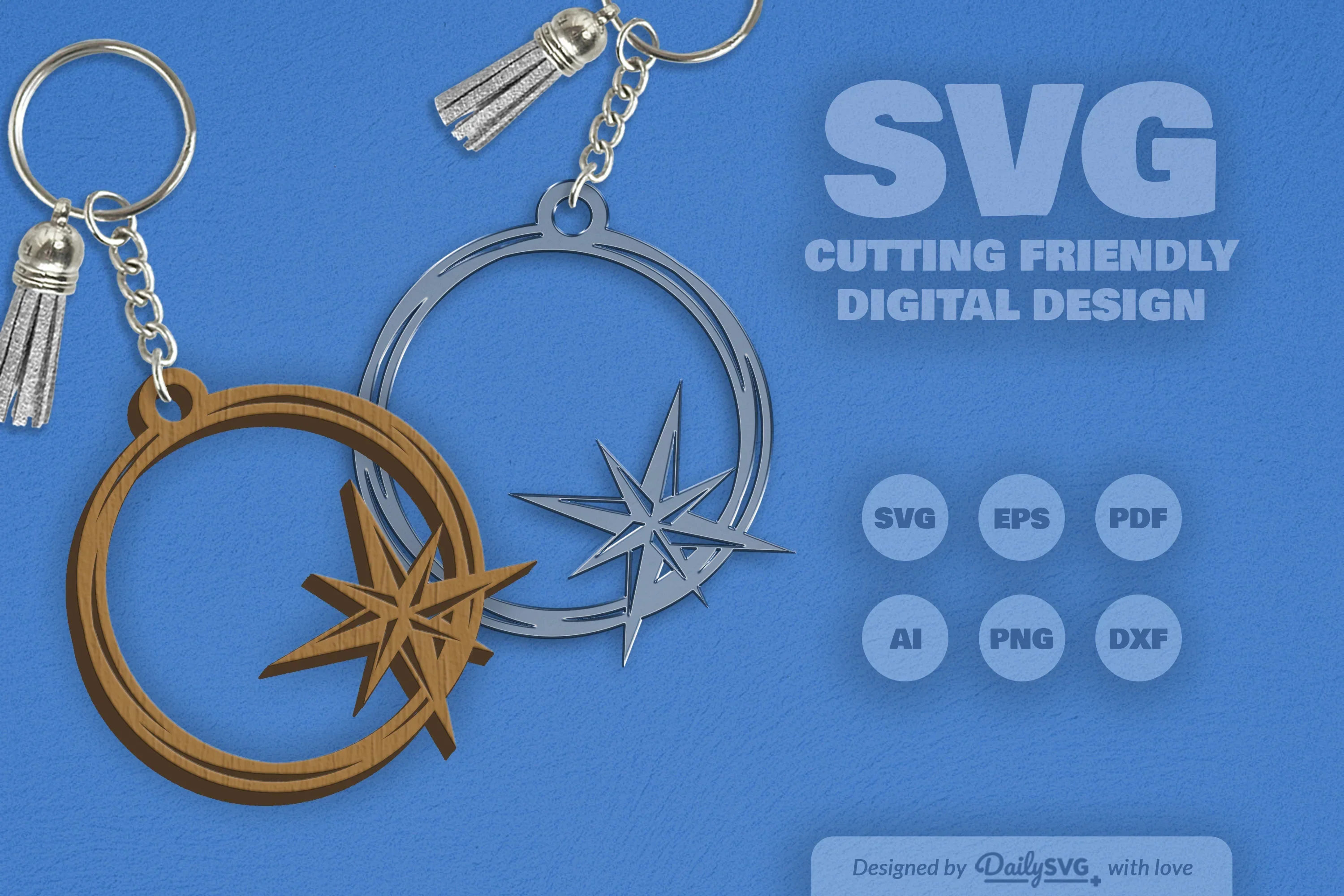 Christmas Round Keychain Clipart - Daily SVG Bundles - Image 11