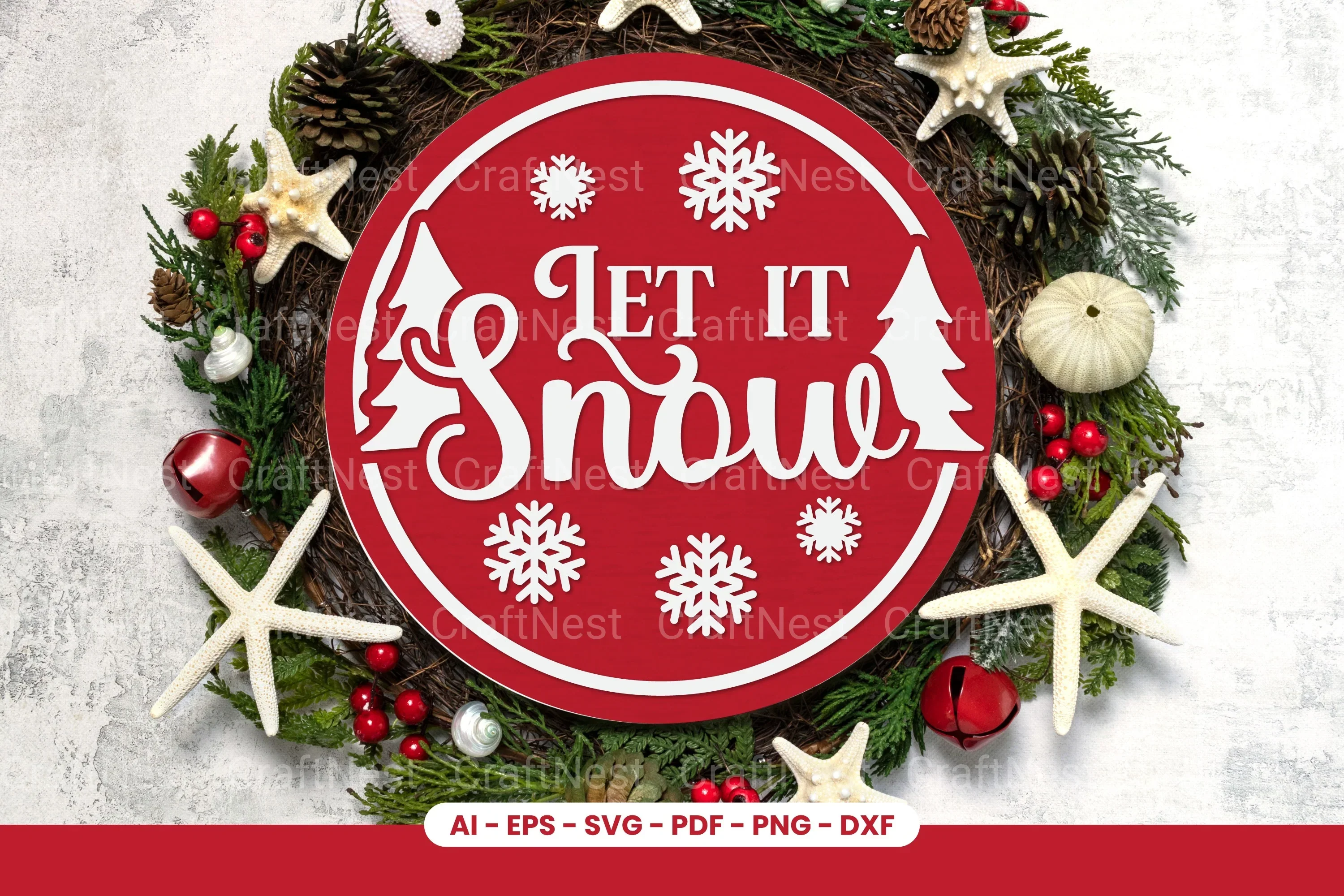 Christmas Round Sign Laser Cut SVG Bundle