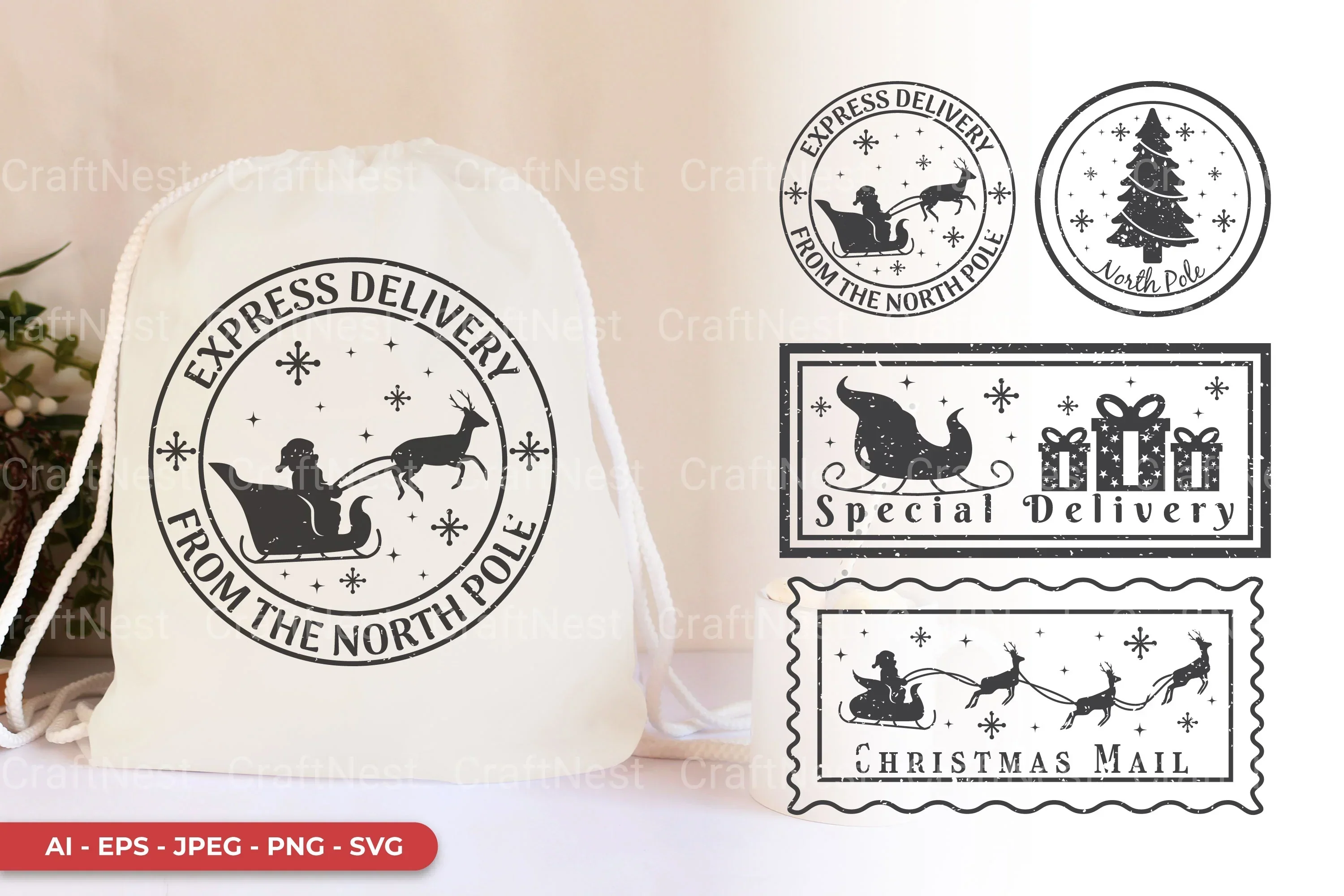 Christmas Sack SVG Bundle