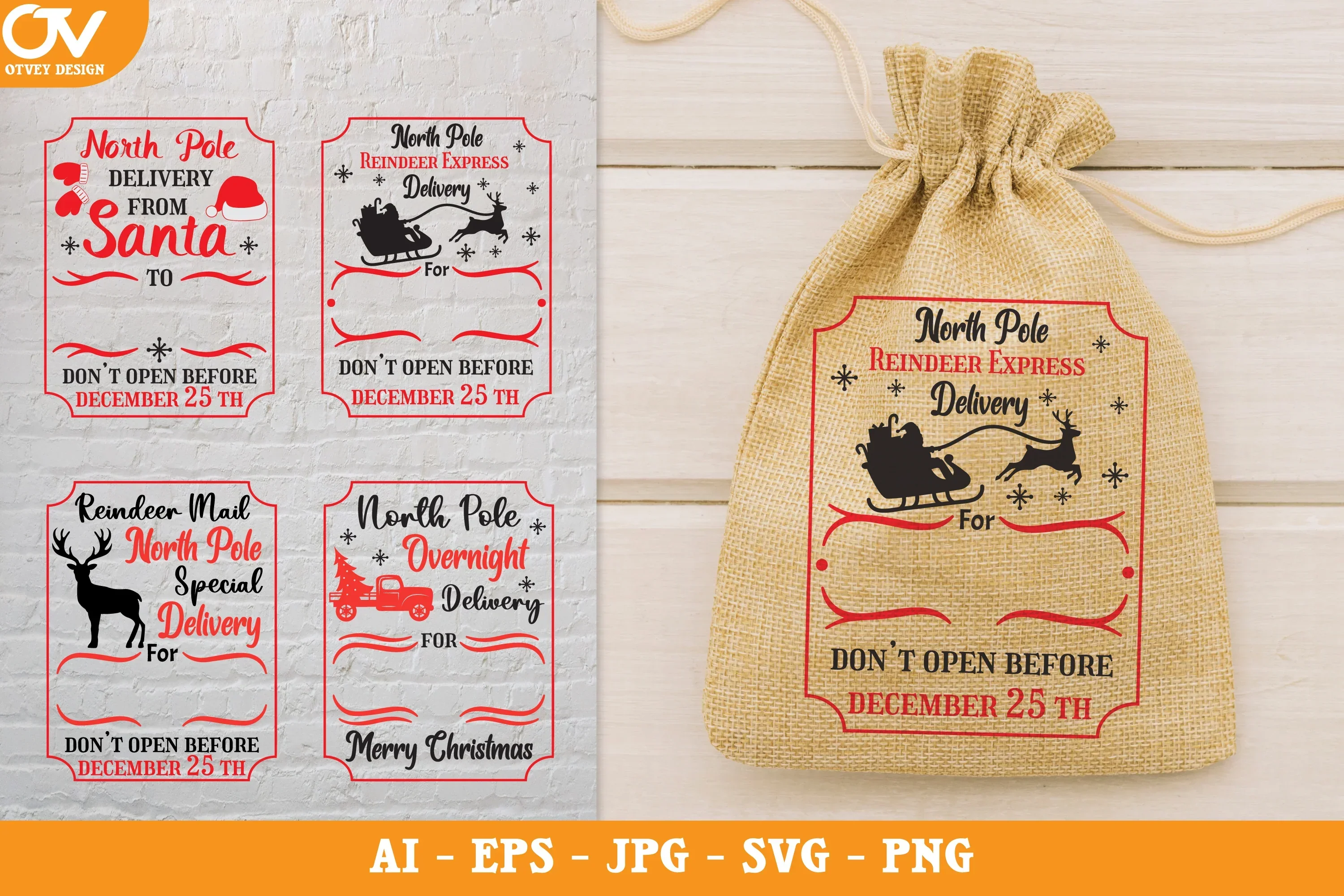 Christmas Santa Sack SVG Bundle