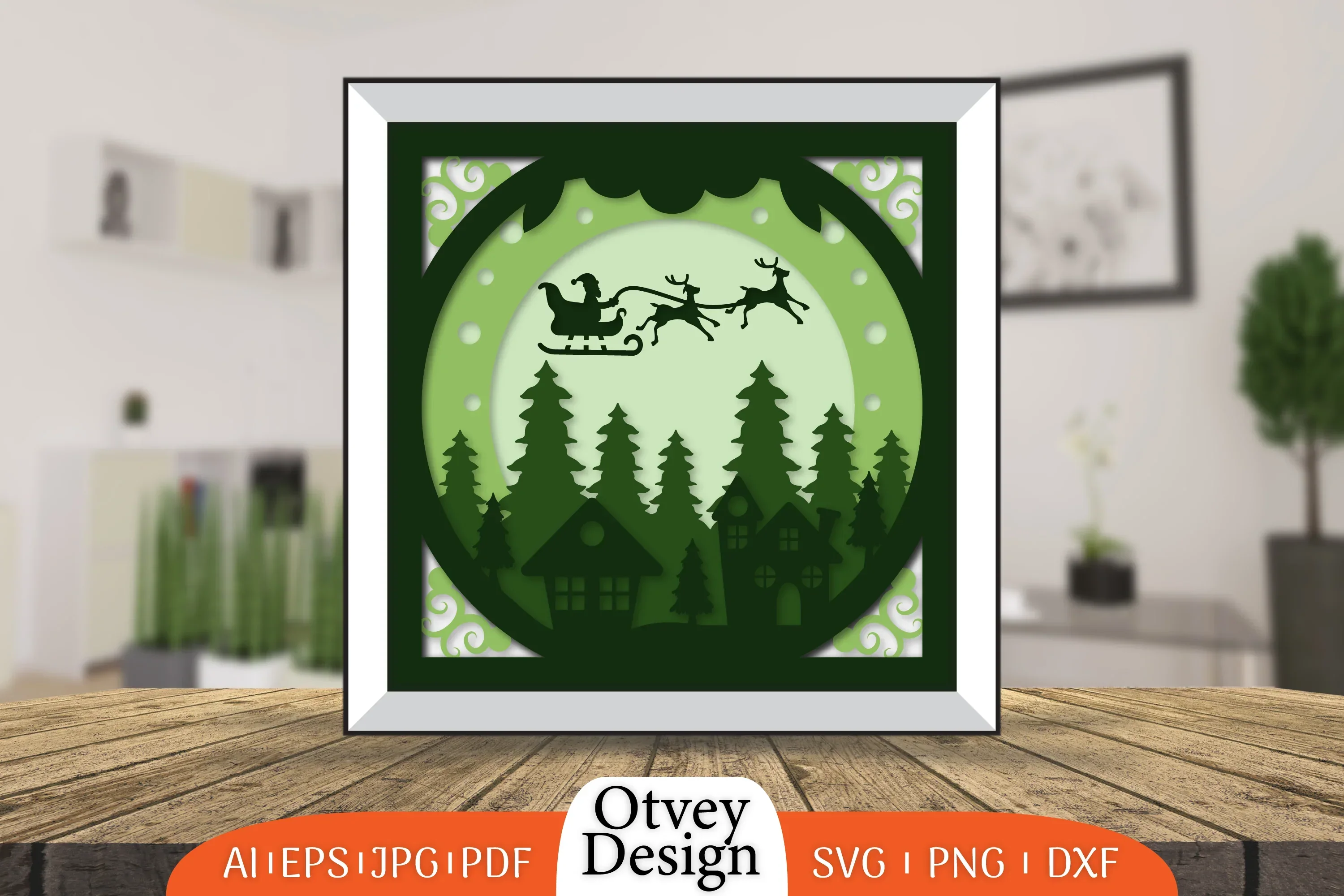 Christmas Scene Layered Papercut SVG Bundle