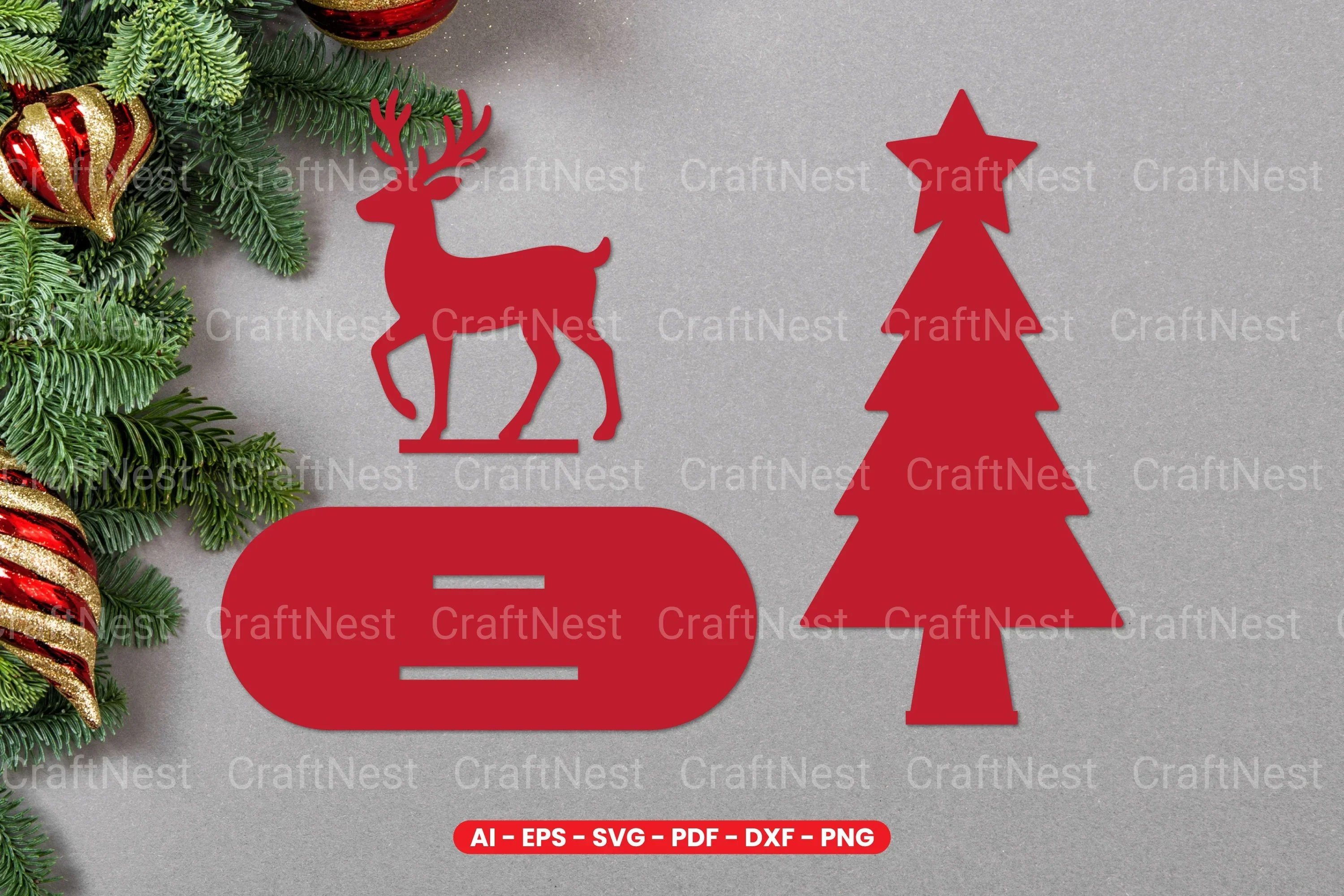 Christmas Scene Stand Laser Cut SVG Bundle - Image 2
