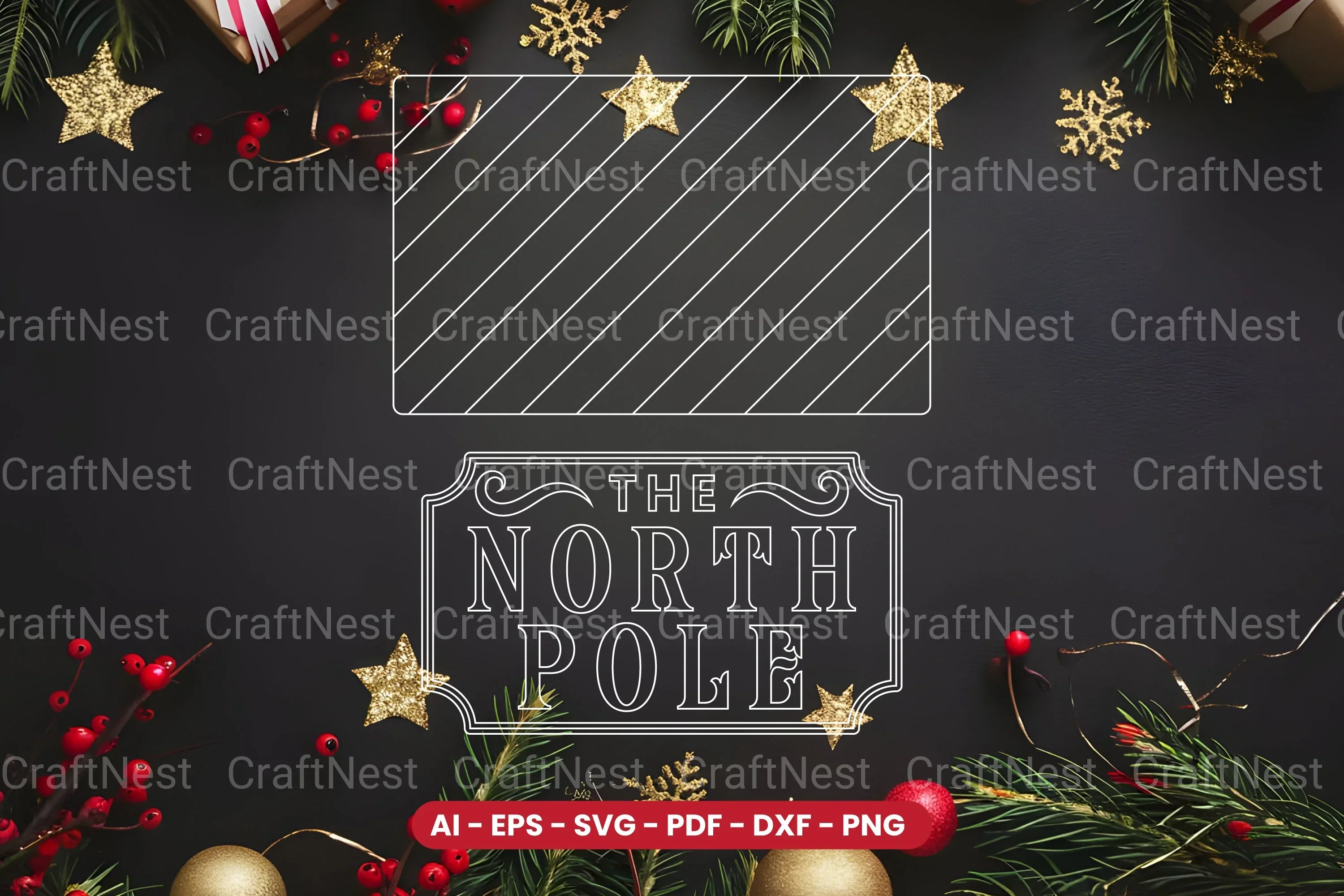Christmas Sign Laser Cut SVG Bundle Clipart - Image 2