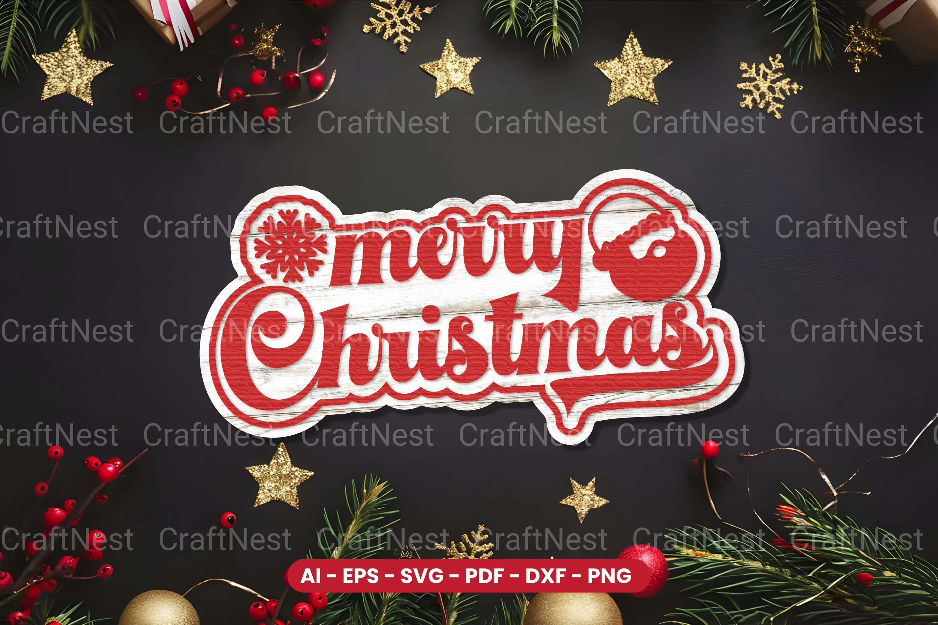Christmas Sign Laser Cut SVG Bundle - Clipart Bundle - Image 2
