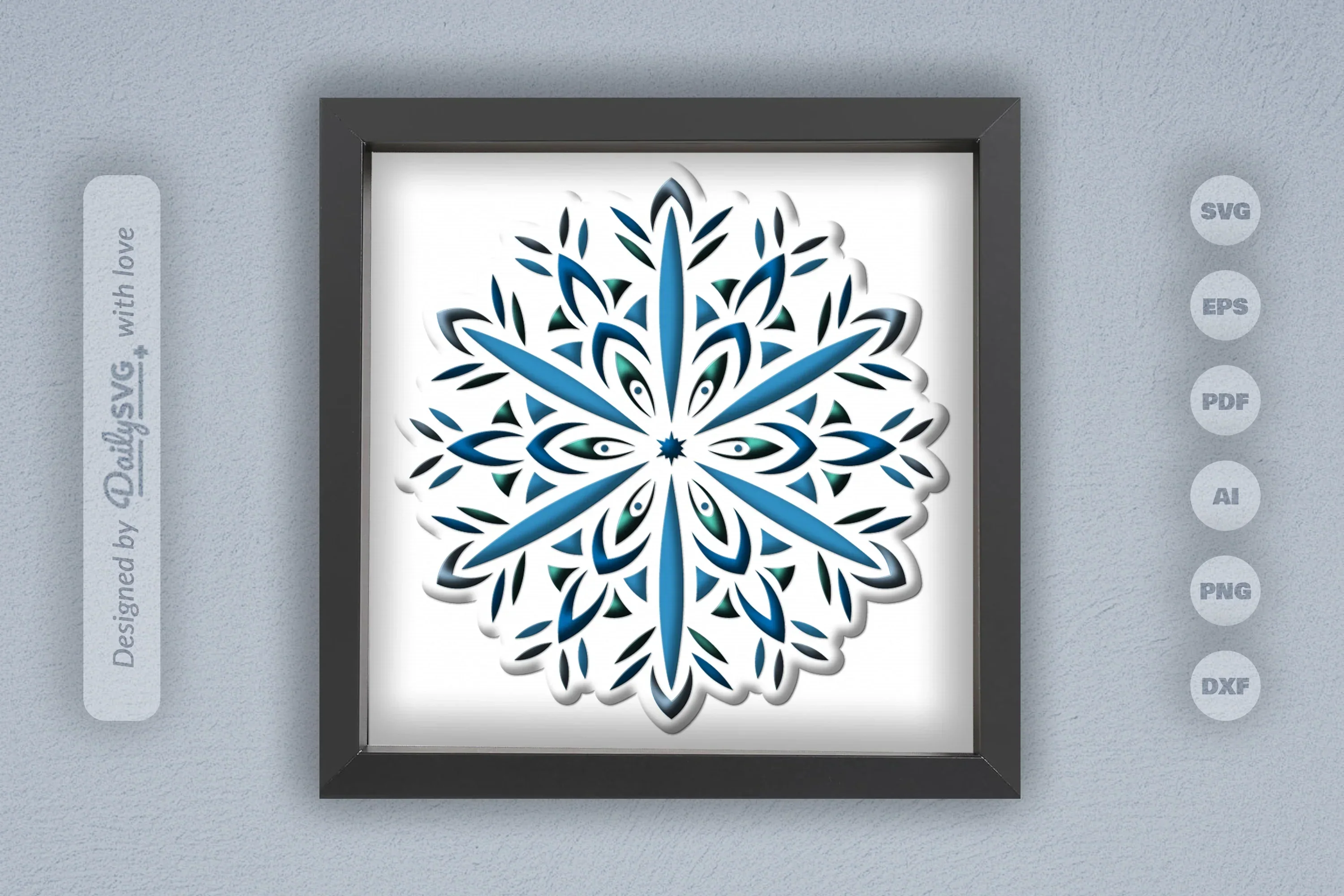 Christmas Snowflake Mandala Papercut SVG Bundle