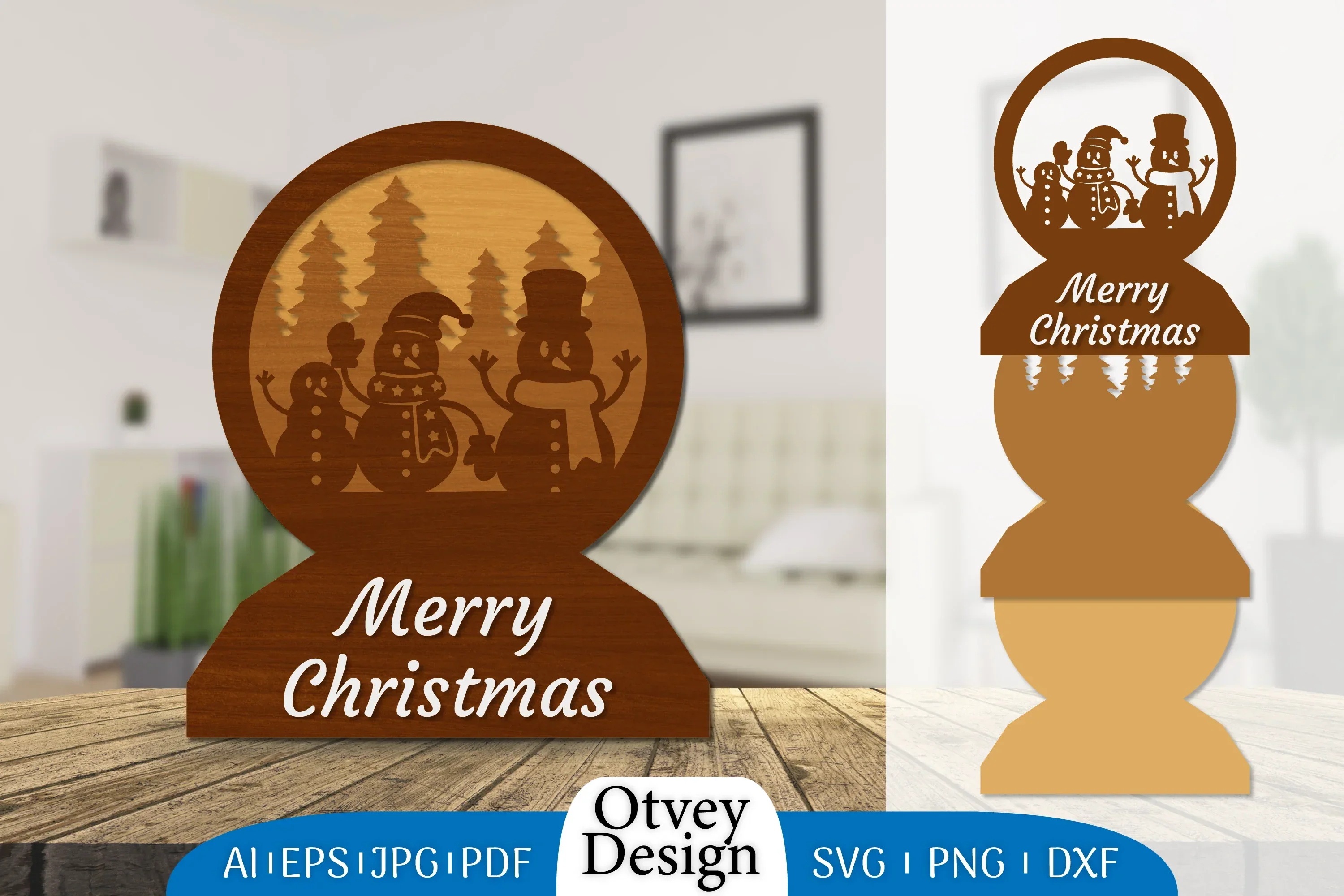 Christmas Snowman Layered Lasercut SVG Bundle