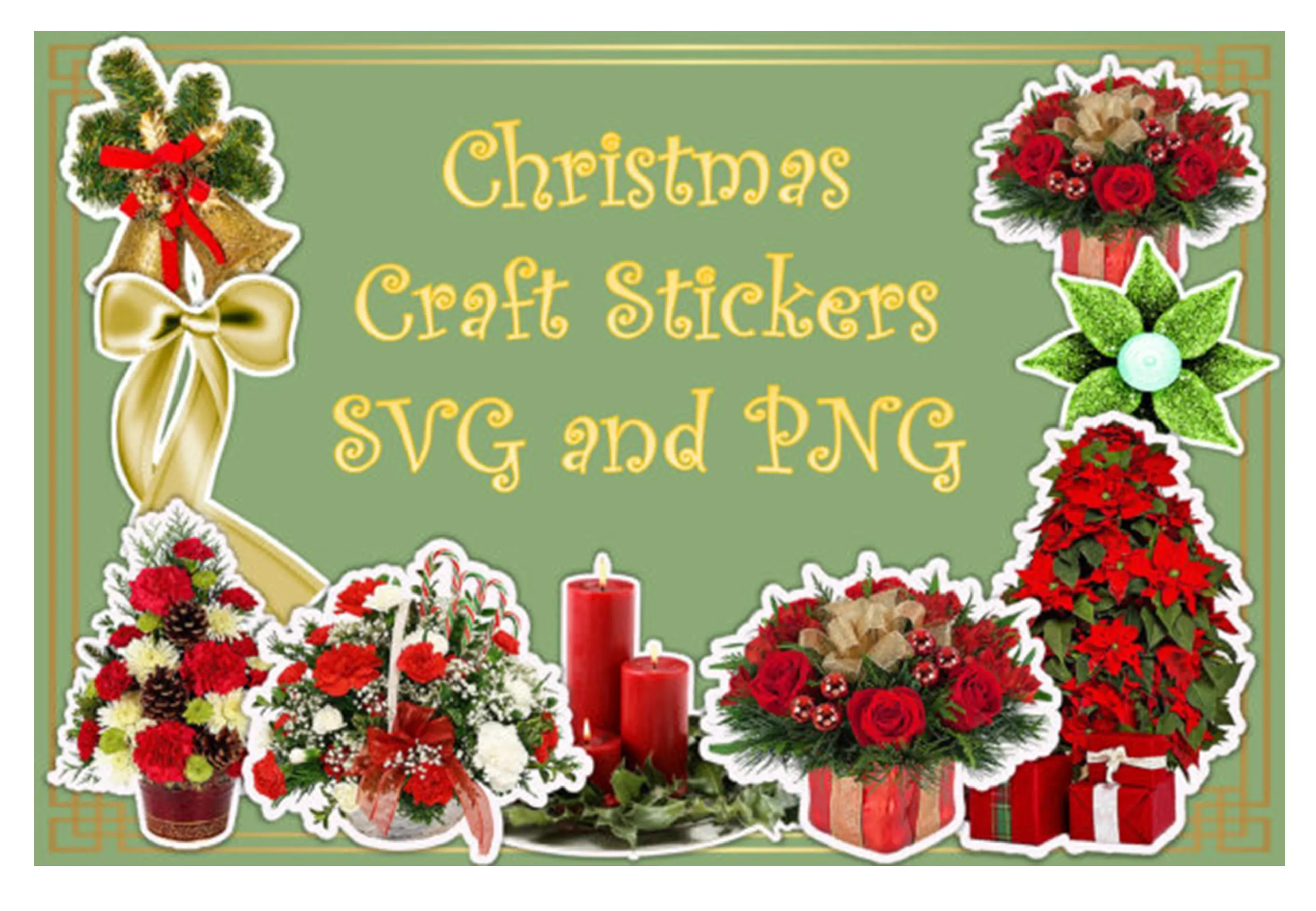 Christmas Stickers Clipart Bundle