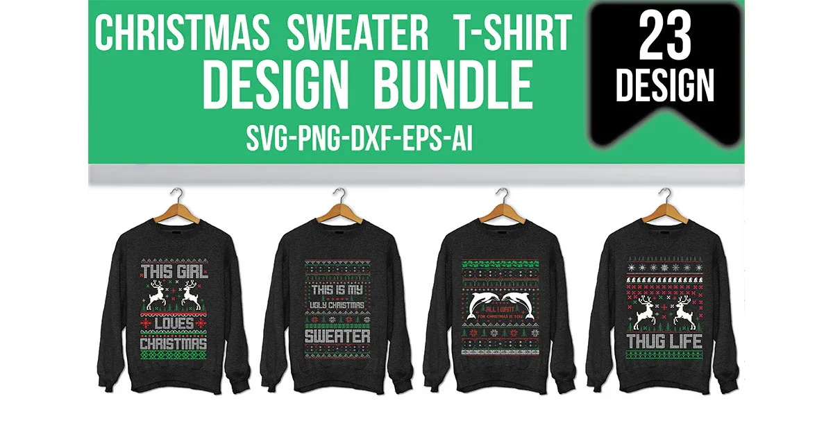 Christmas Sweater T-Shirt Bundle