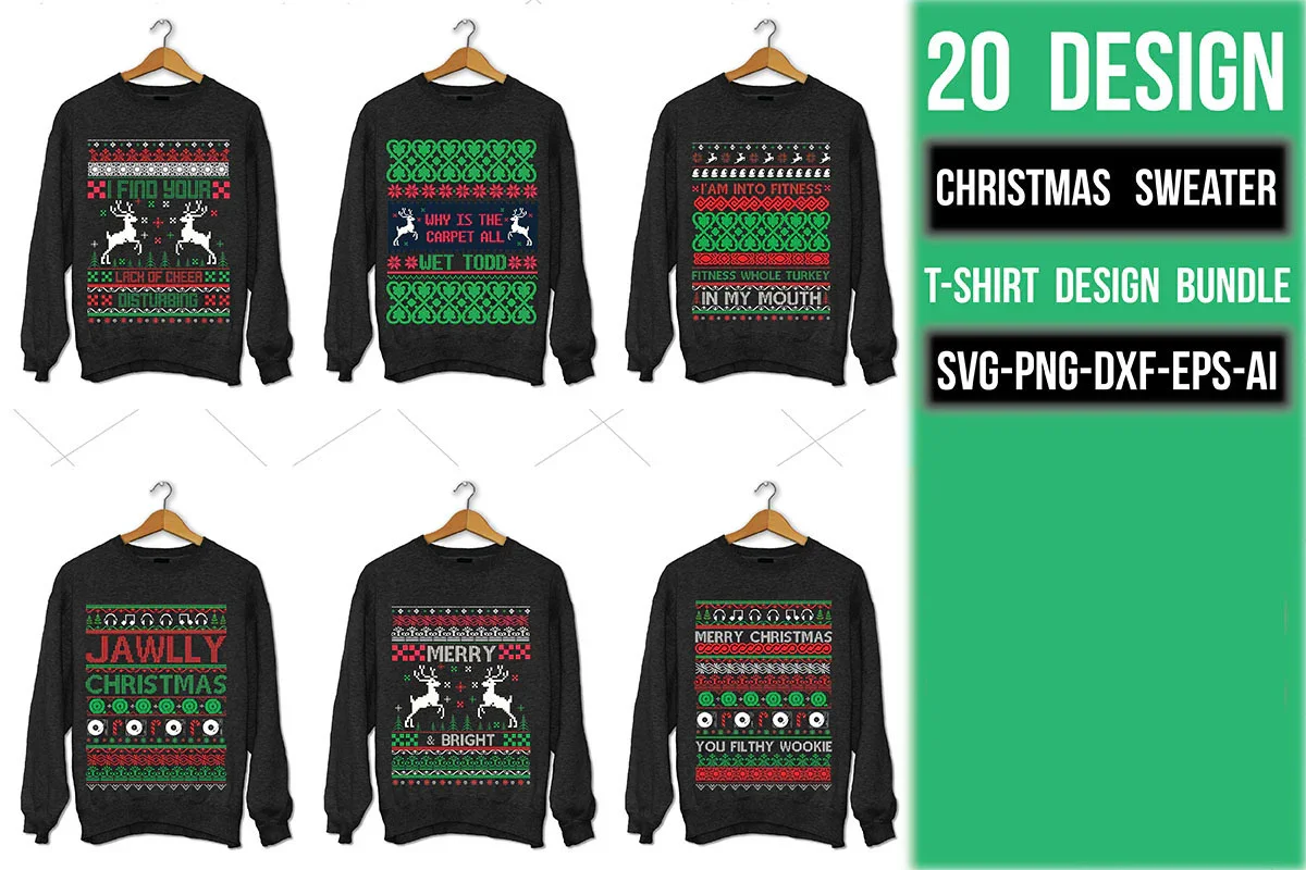 Christmas Sweater T Shirt Bundle