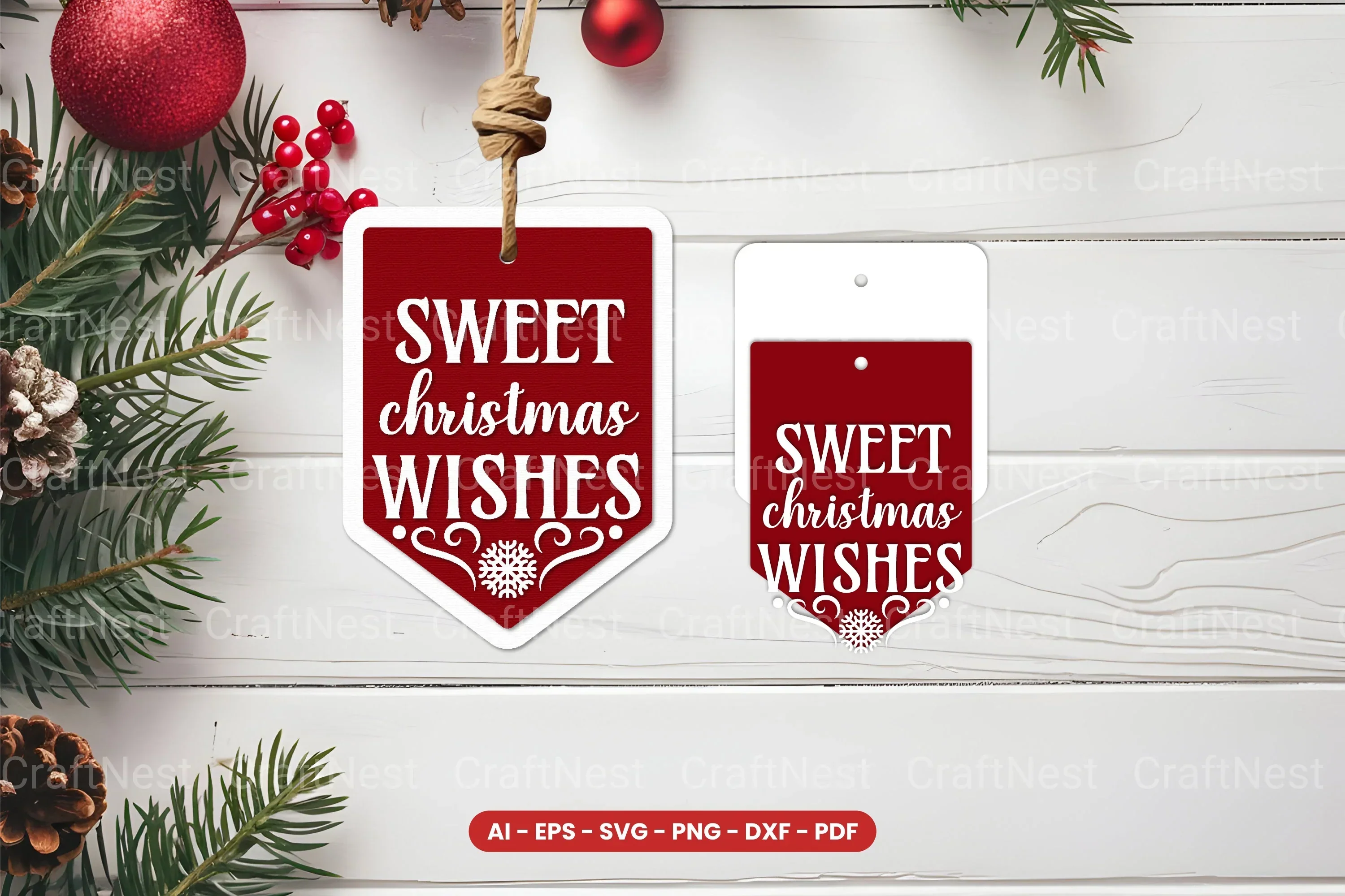 Christmas Tag Laser Cut SVG Bundle