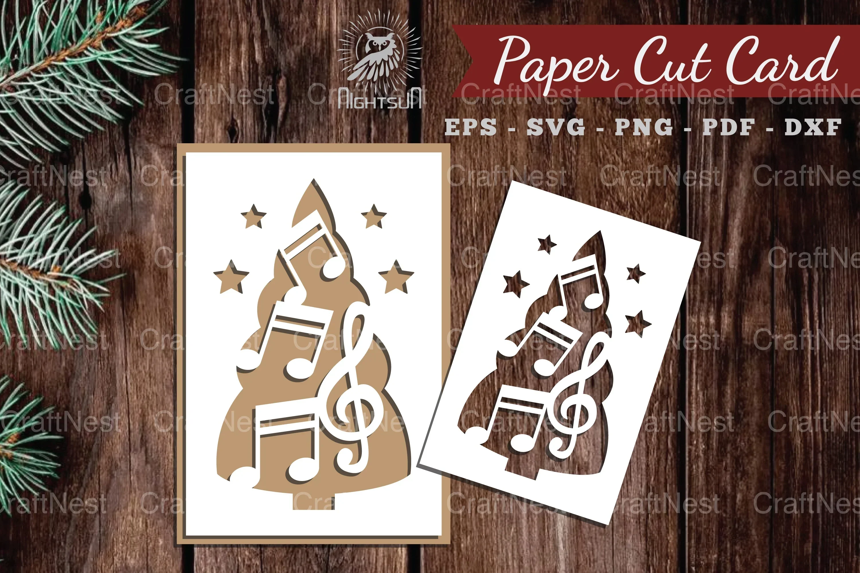 Christmas Tree Paper Cut Card SVG Bundle