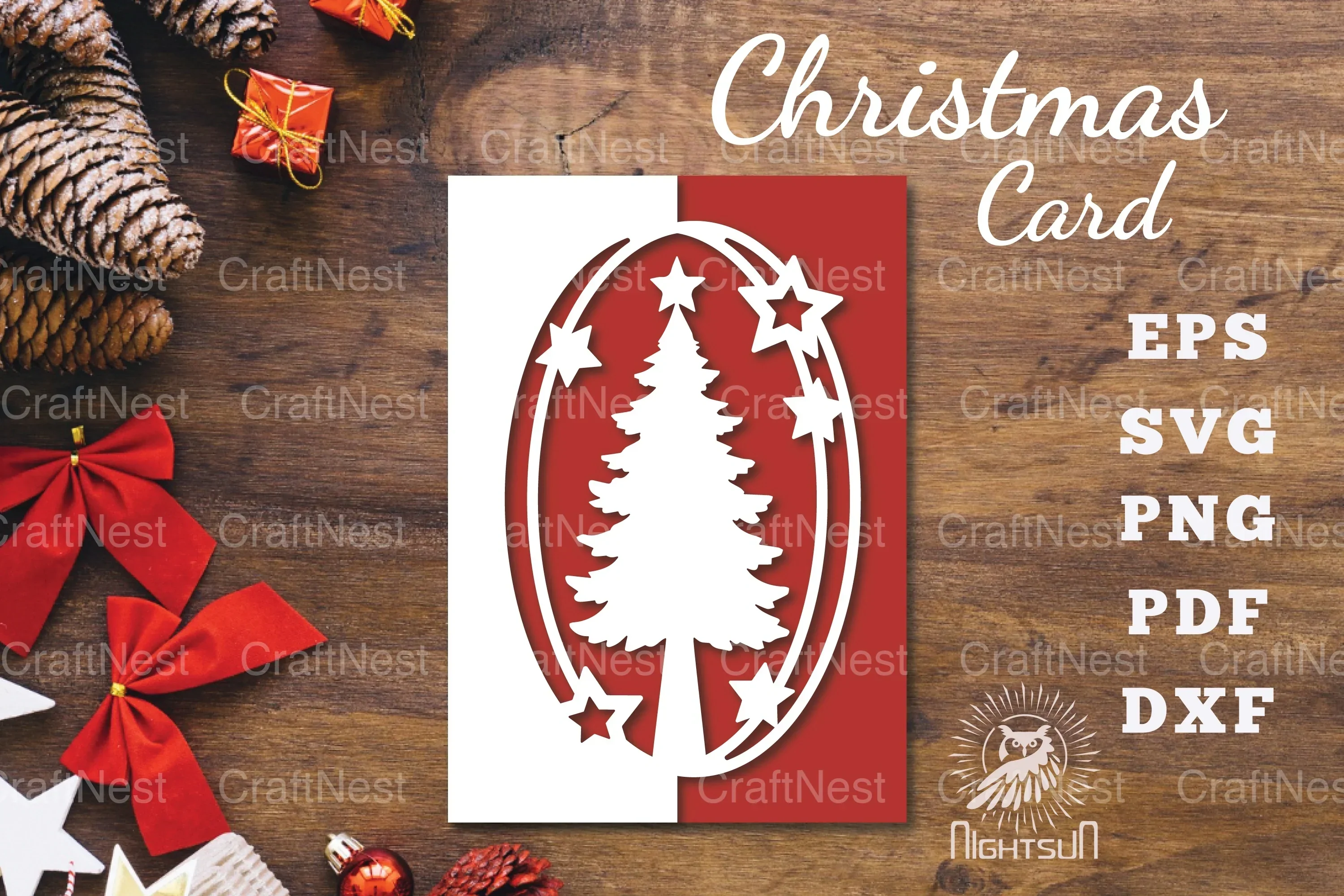 Christmas Tree Papercut Card SVG Bundle