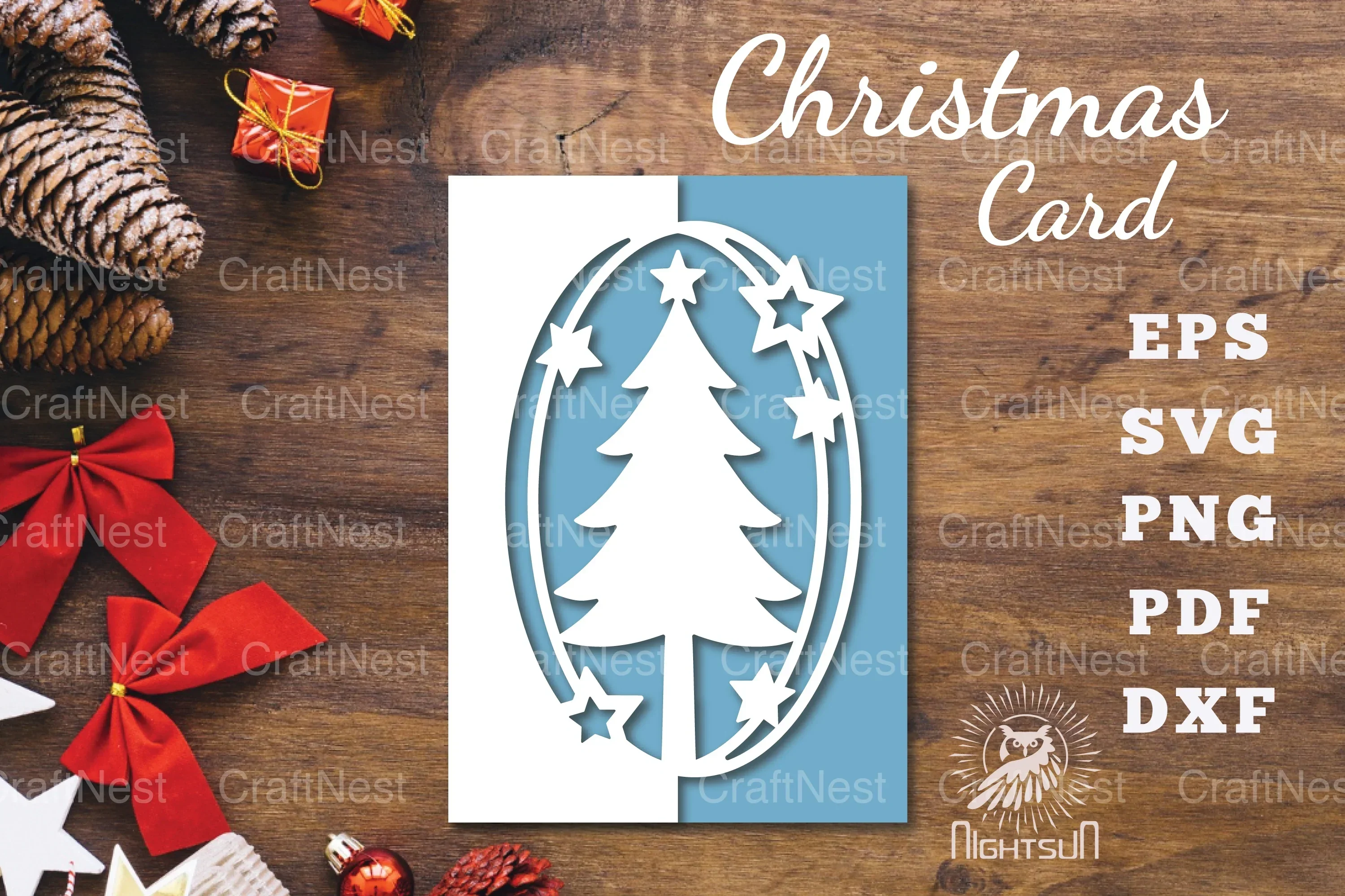 Christmas Tree Papercut Card SVG Bundle