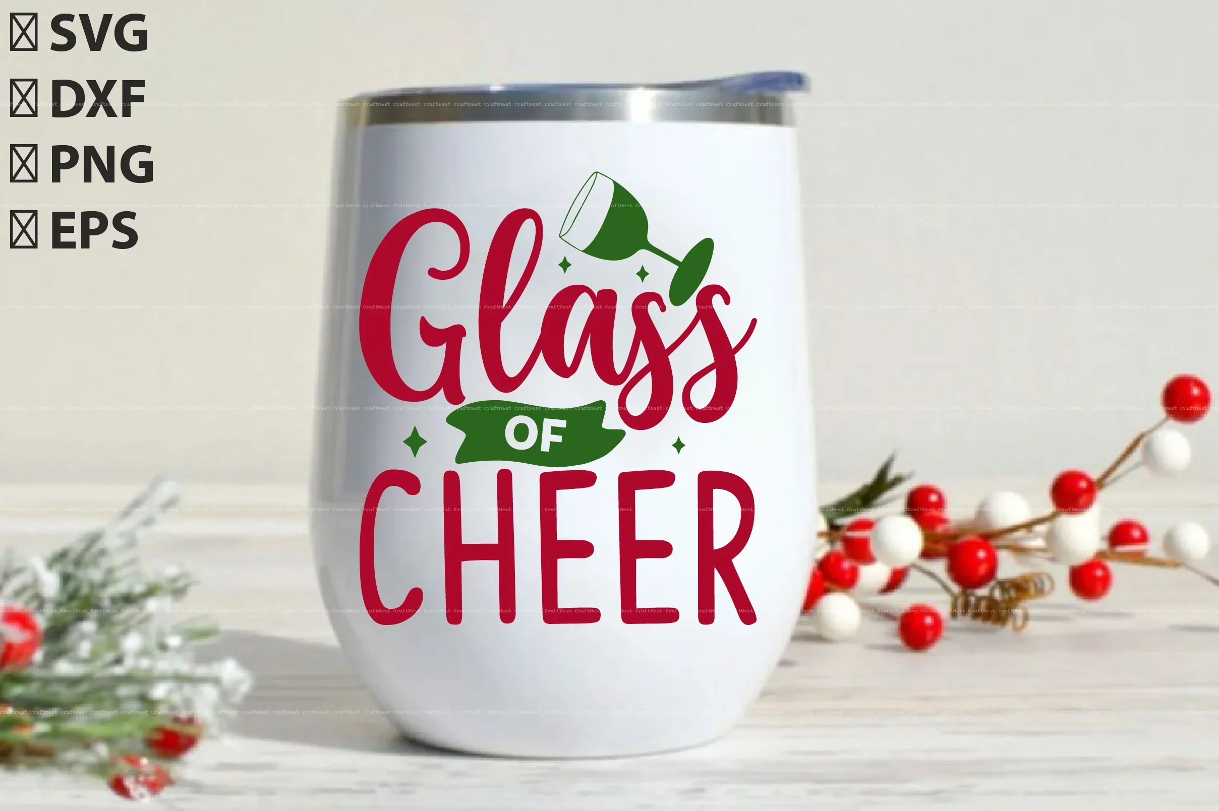 Christmas Wine Glass SVG Bundle - Image 16