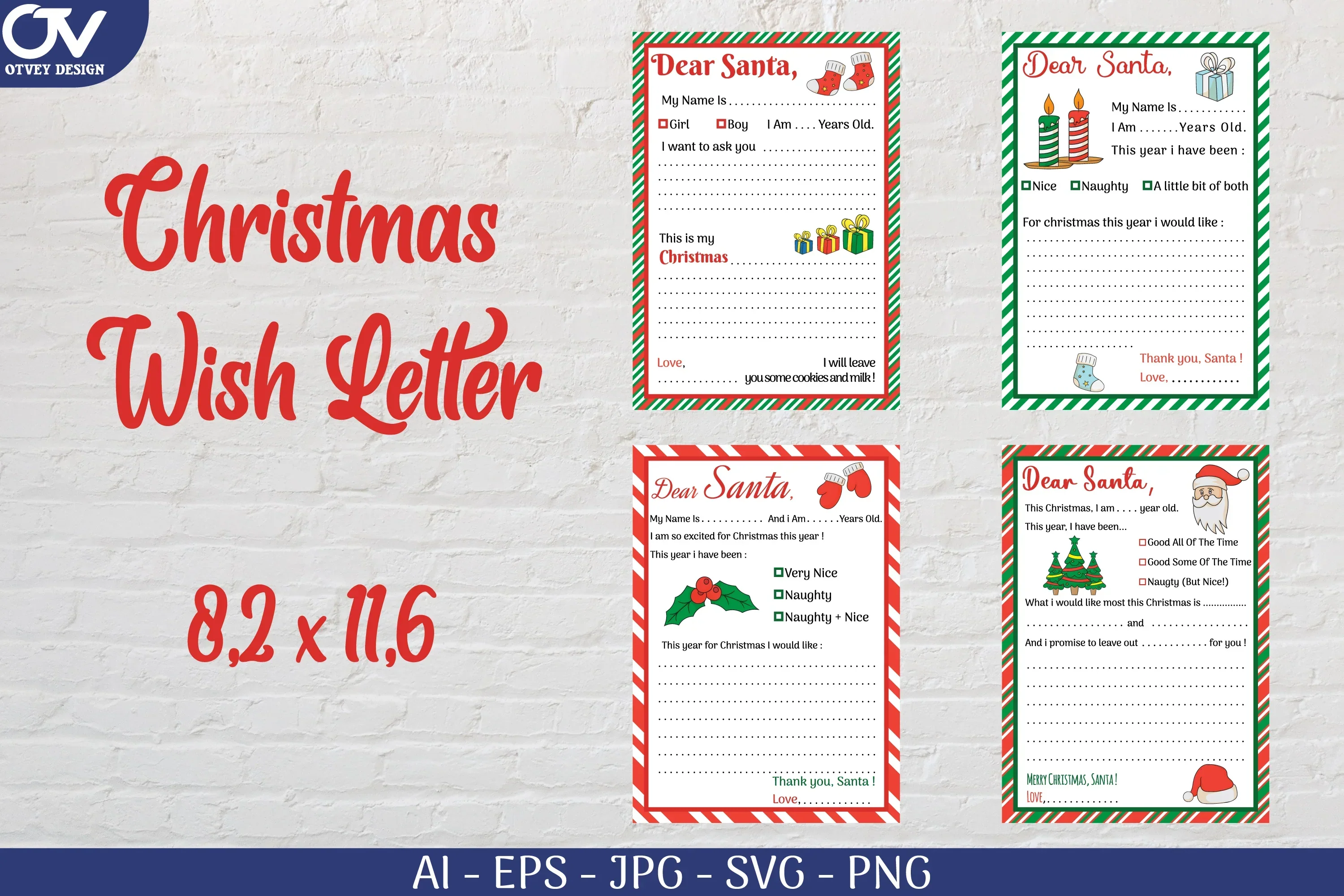 Christmas Wish Letter SVG Bundle