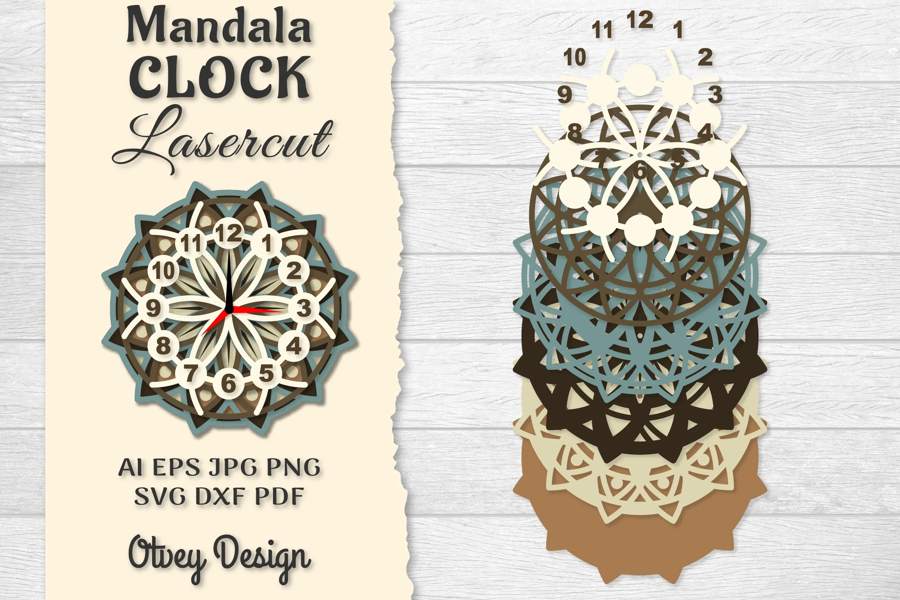 Clock Mandala Lasercut SVG Bundle - Image 2
