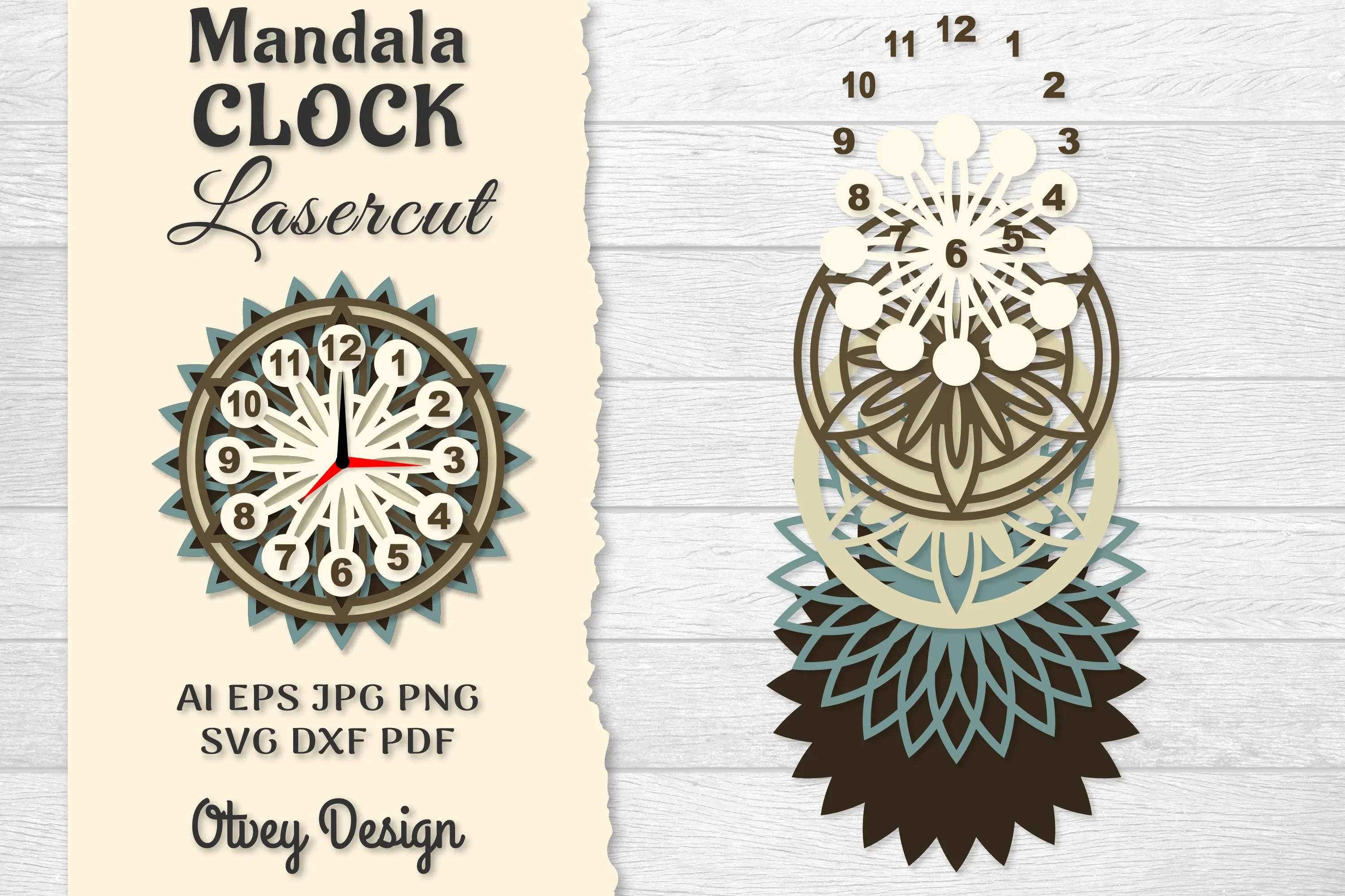 Clock Mandala Lasercut SVG Bundle - Image 2