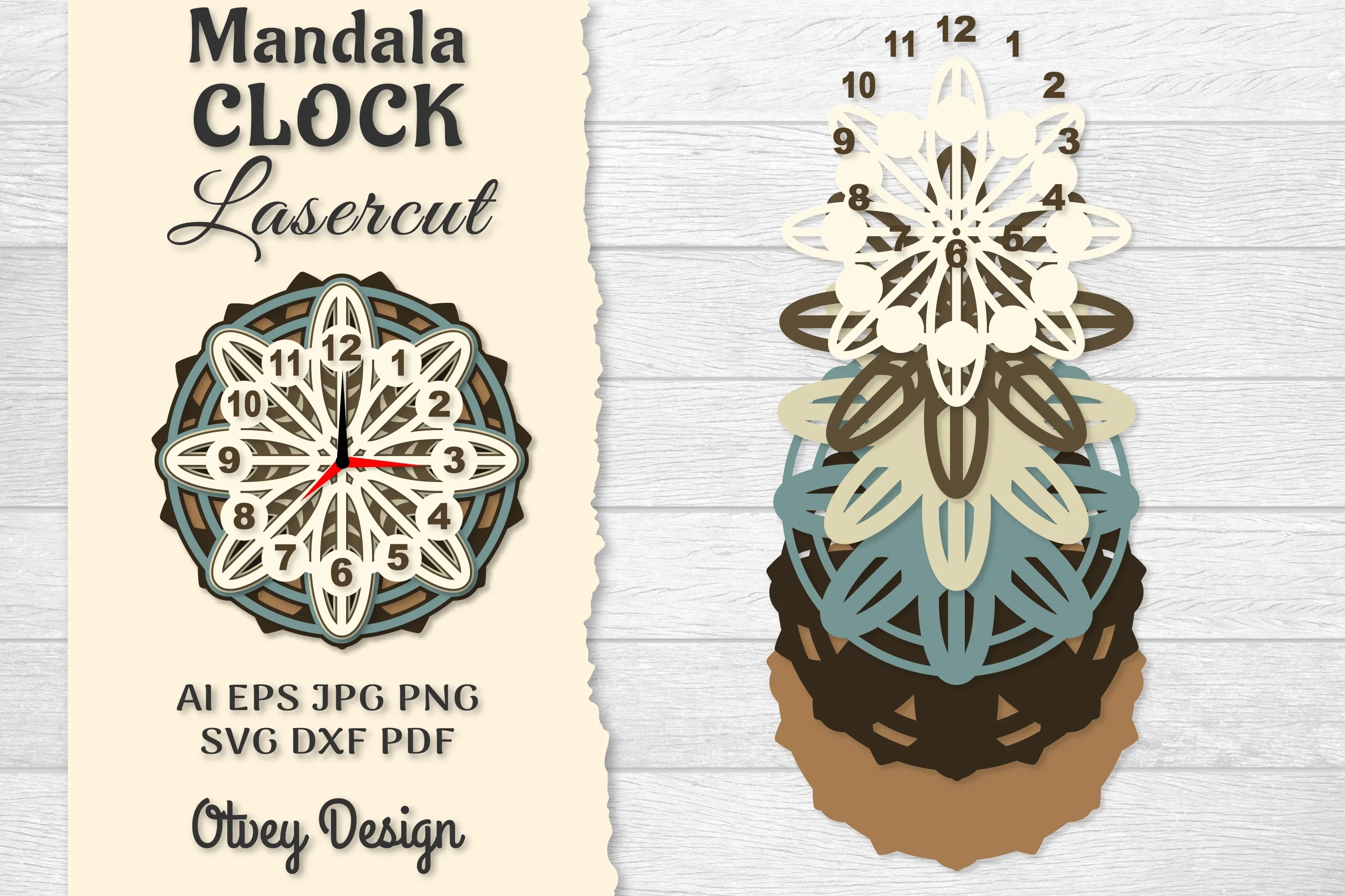Clock Mandala Lasercut SVG Bundle - Image 2