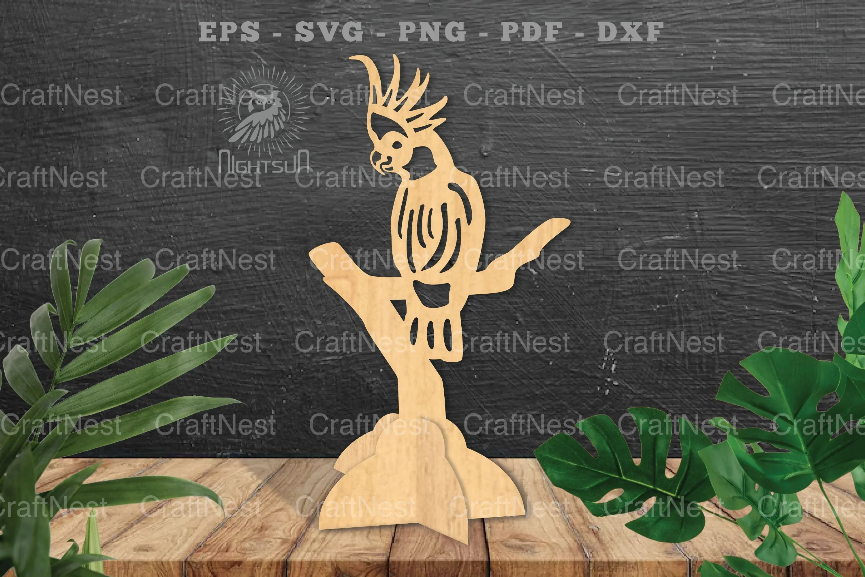 Cockatoo Bird Laser Cut Home Decor SVG Bundle