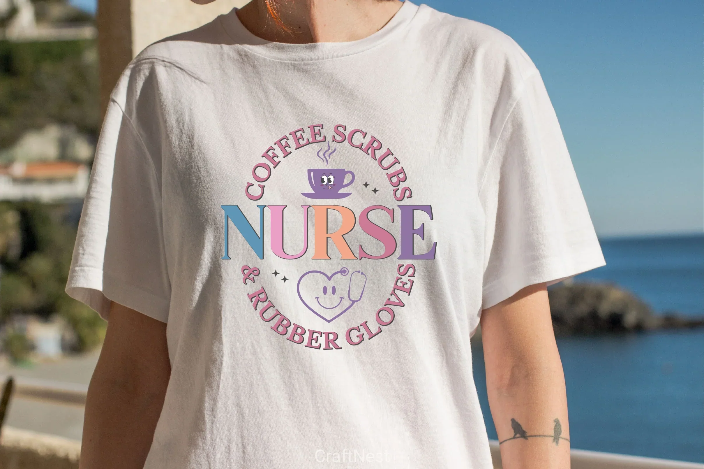 Coffee Scrubs Nurse & Rubber Gloves SVG Bundle - Image 2