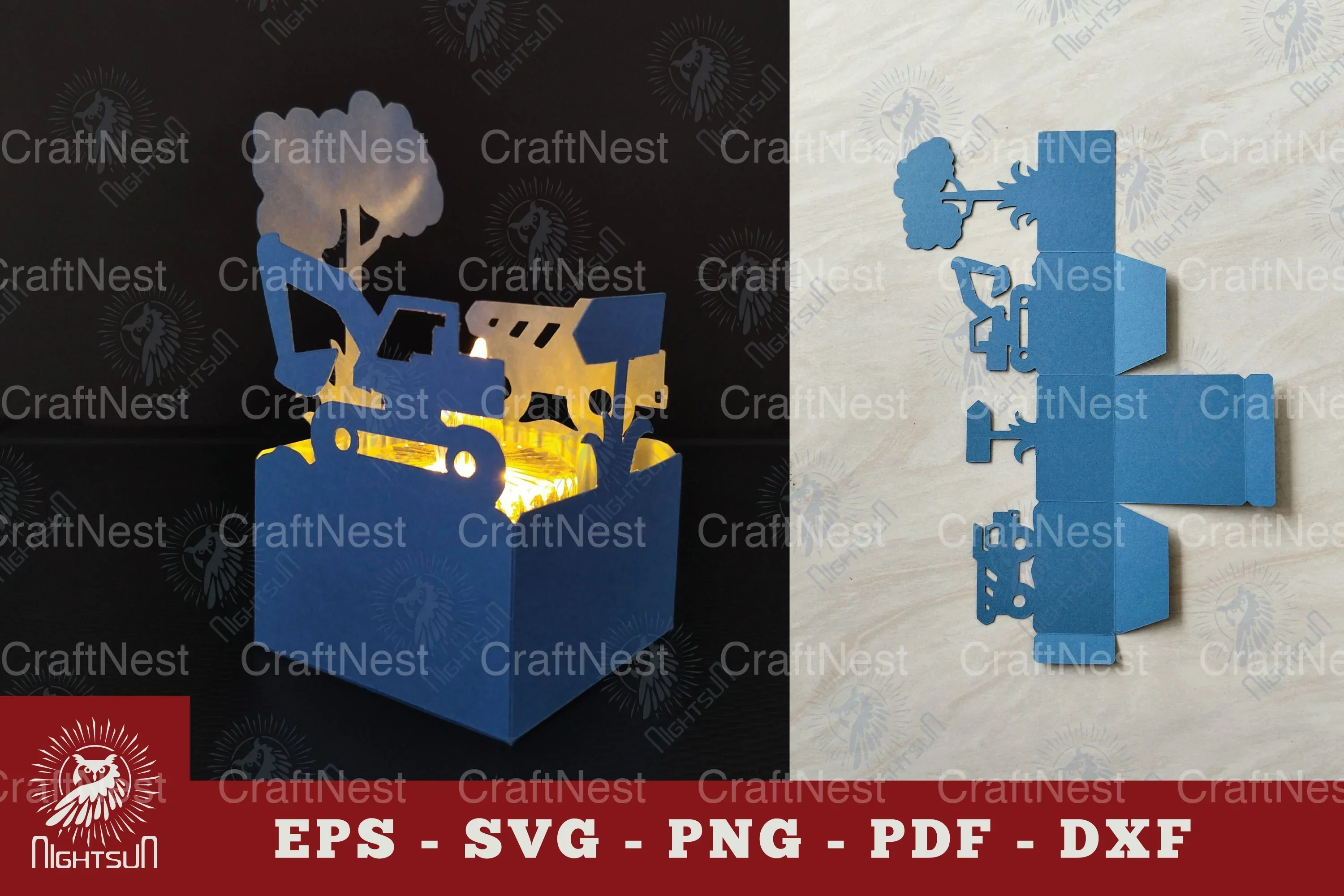 Construction Work Papercut Lantern Clipart Bundle