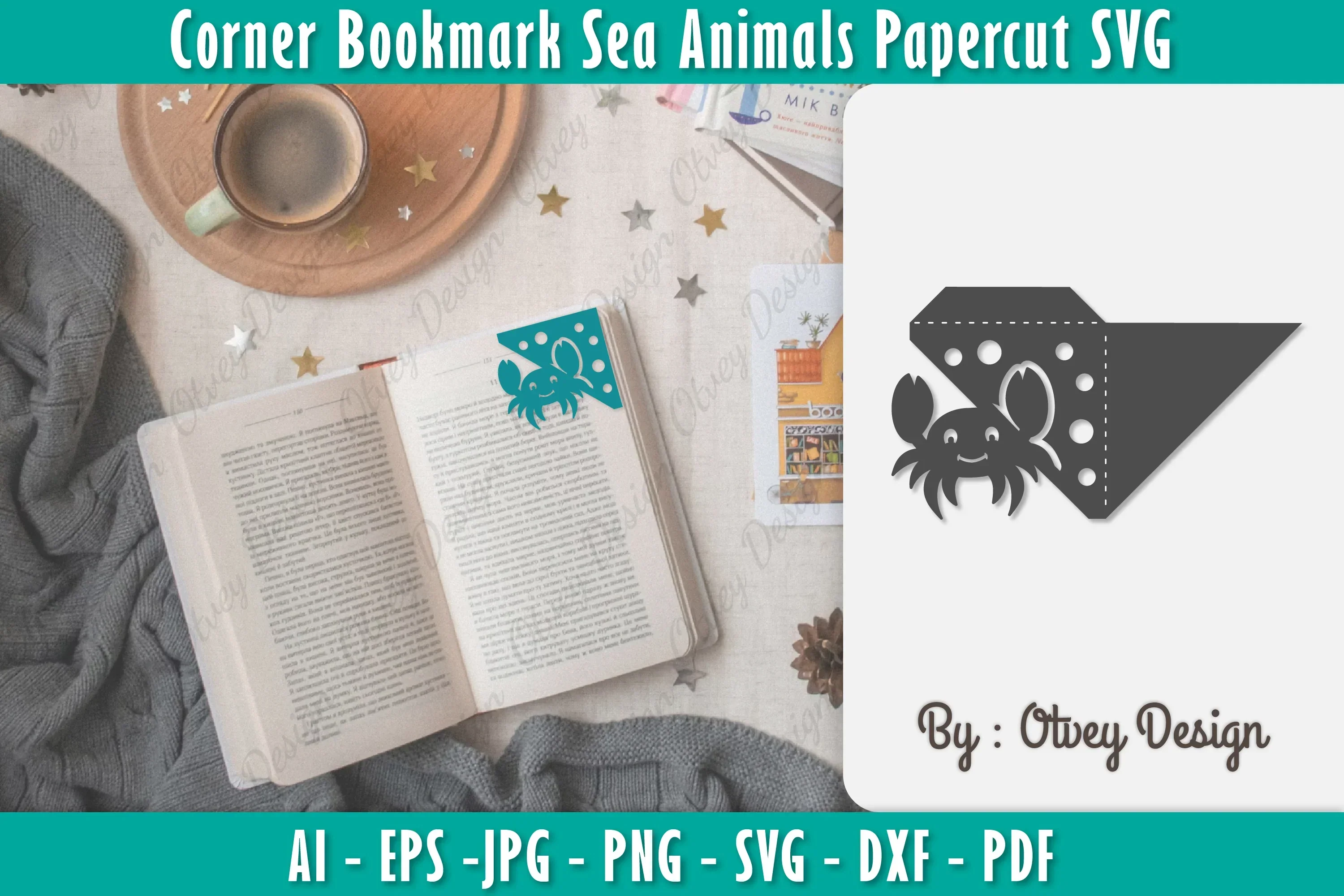 Corner Bookmark Sea Animals SVG Bundle