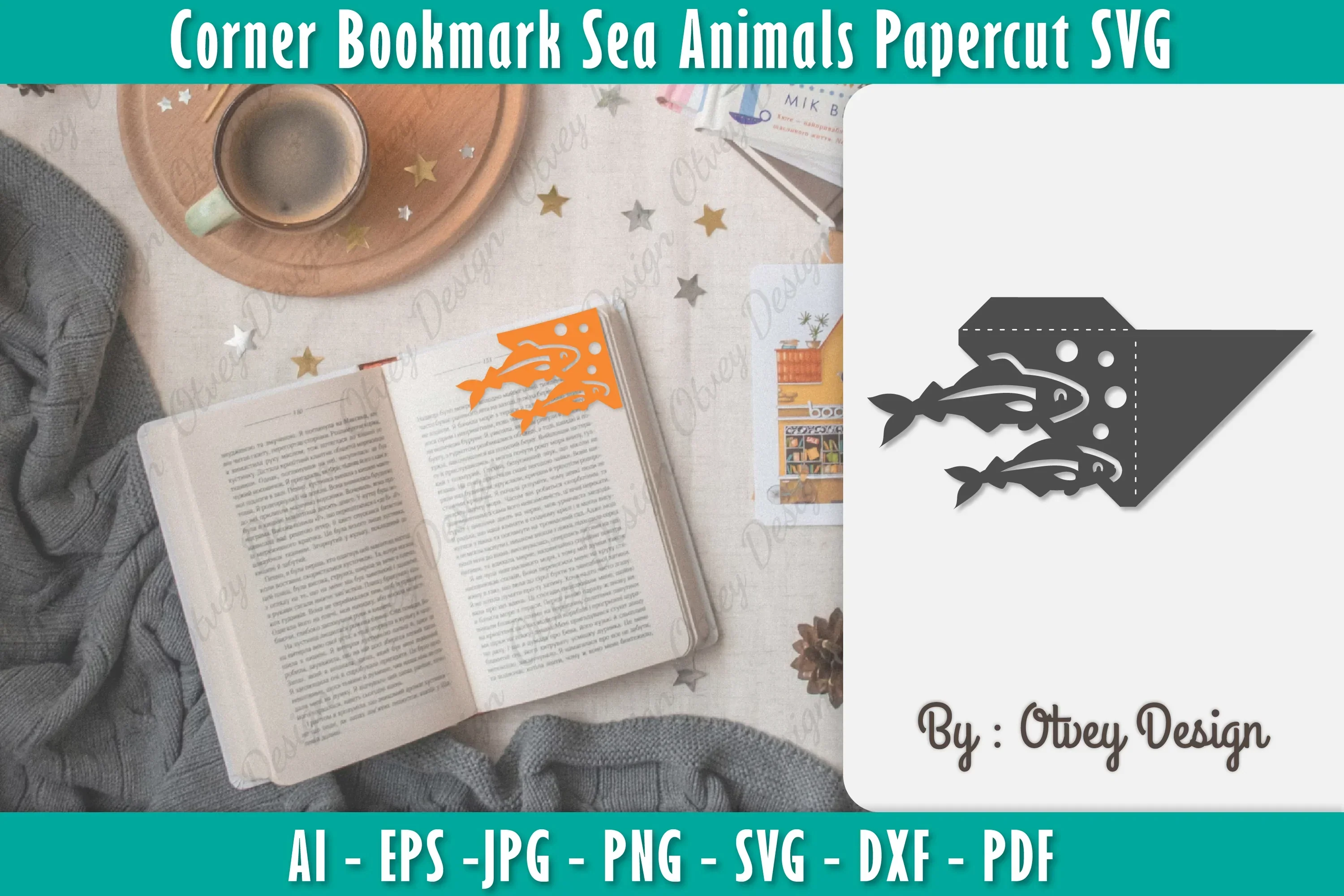 Corner Bookmark Sea Animals SVG Bundle