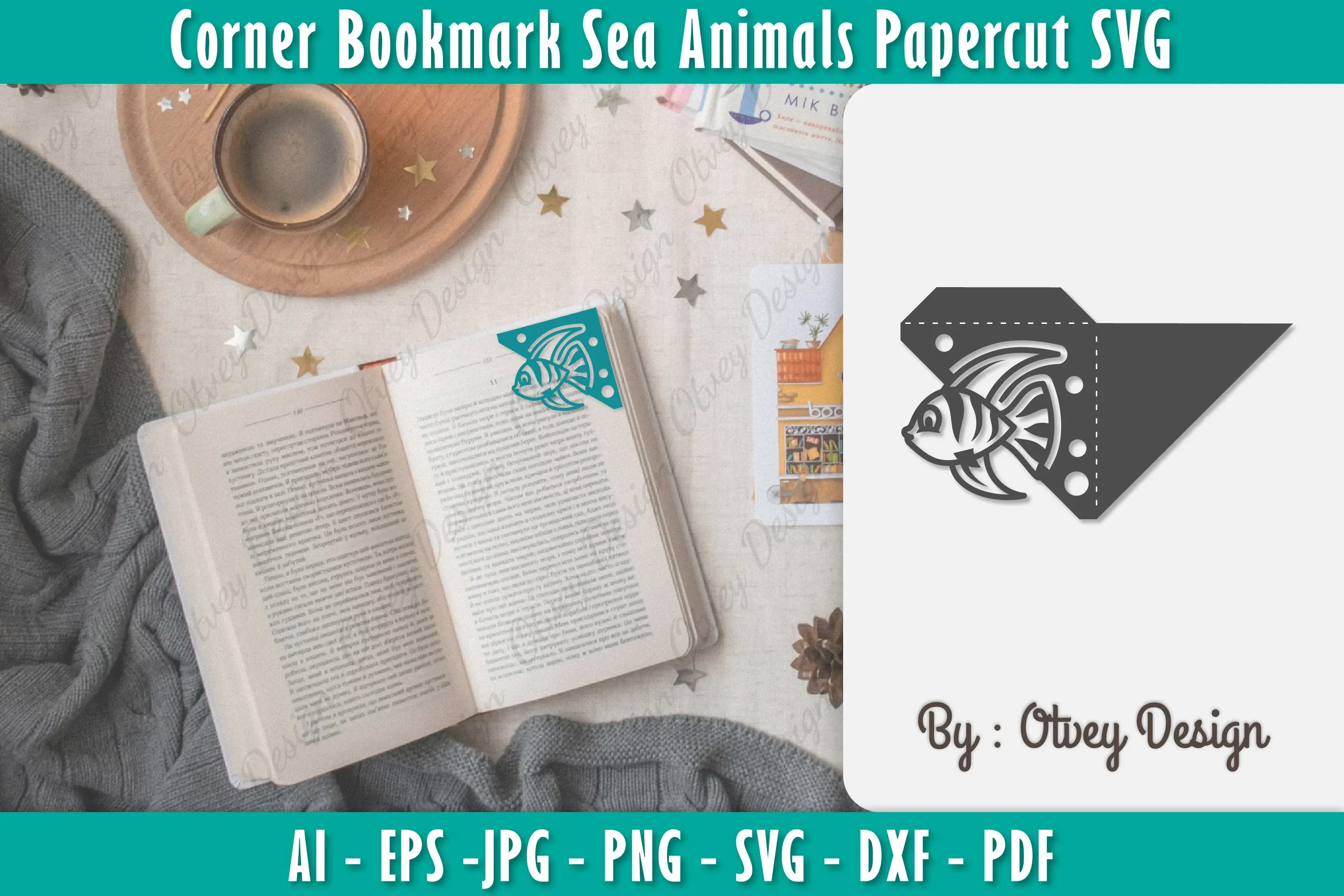 Corner Bookmark Sea Animals SVG Bundle