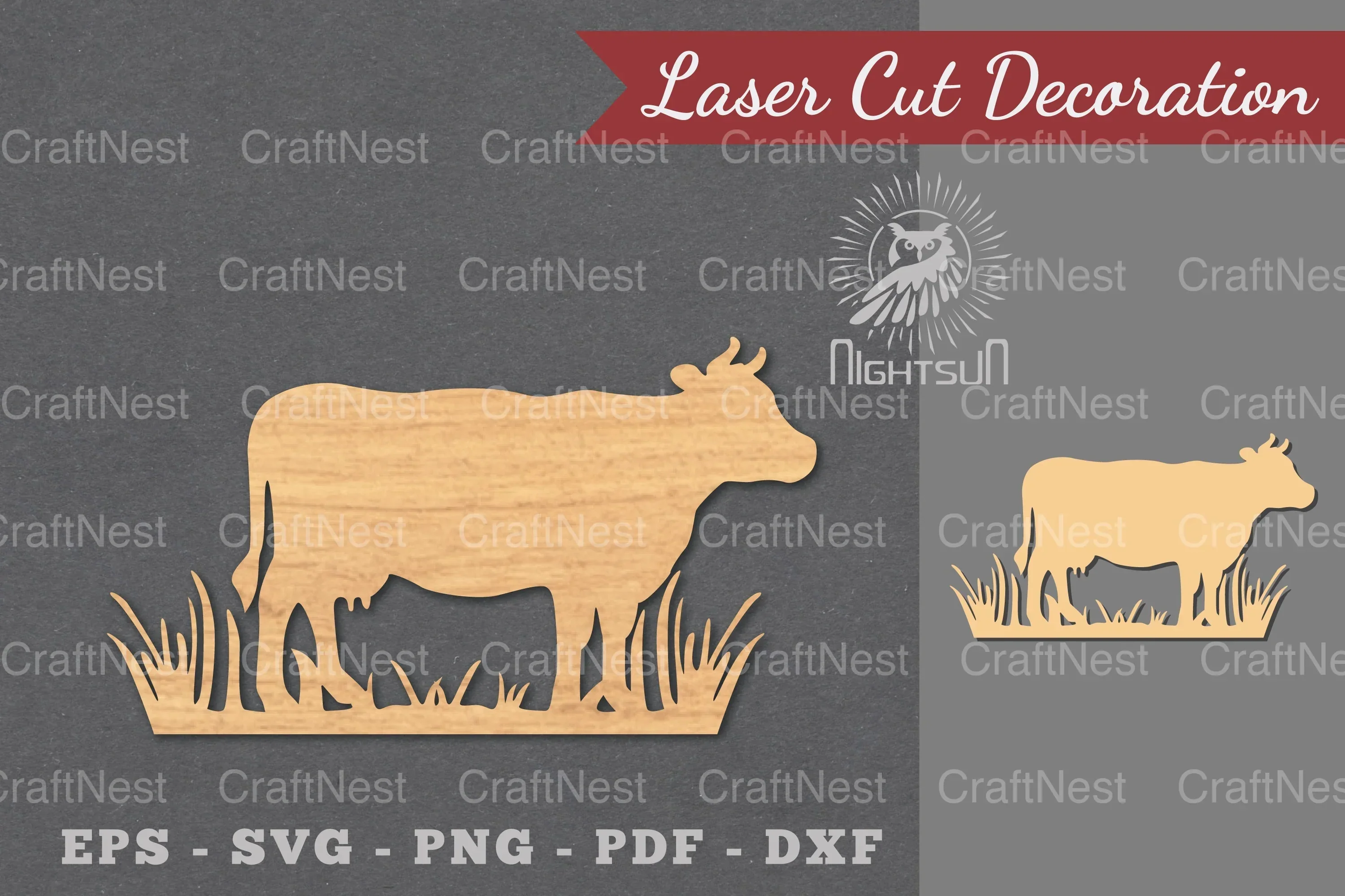 Cow Laser Cut Decoration Clipart Bundle