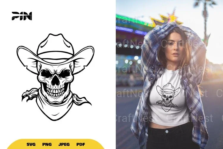 Cowboy Skull Halloween SVG Bundle