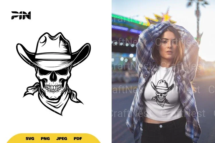 Cowboy Skull Halloween SVG Bundle