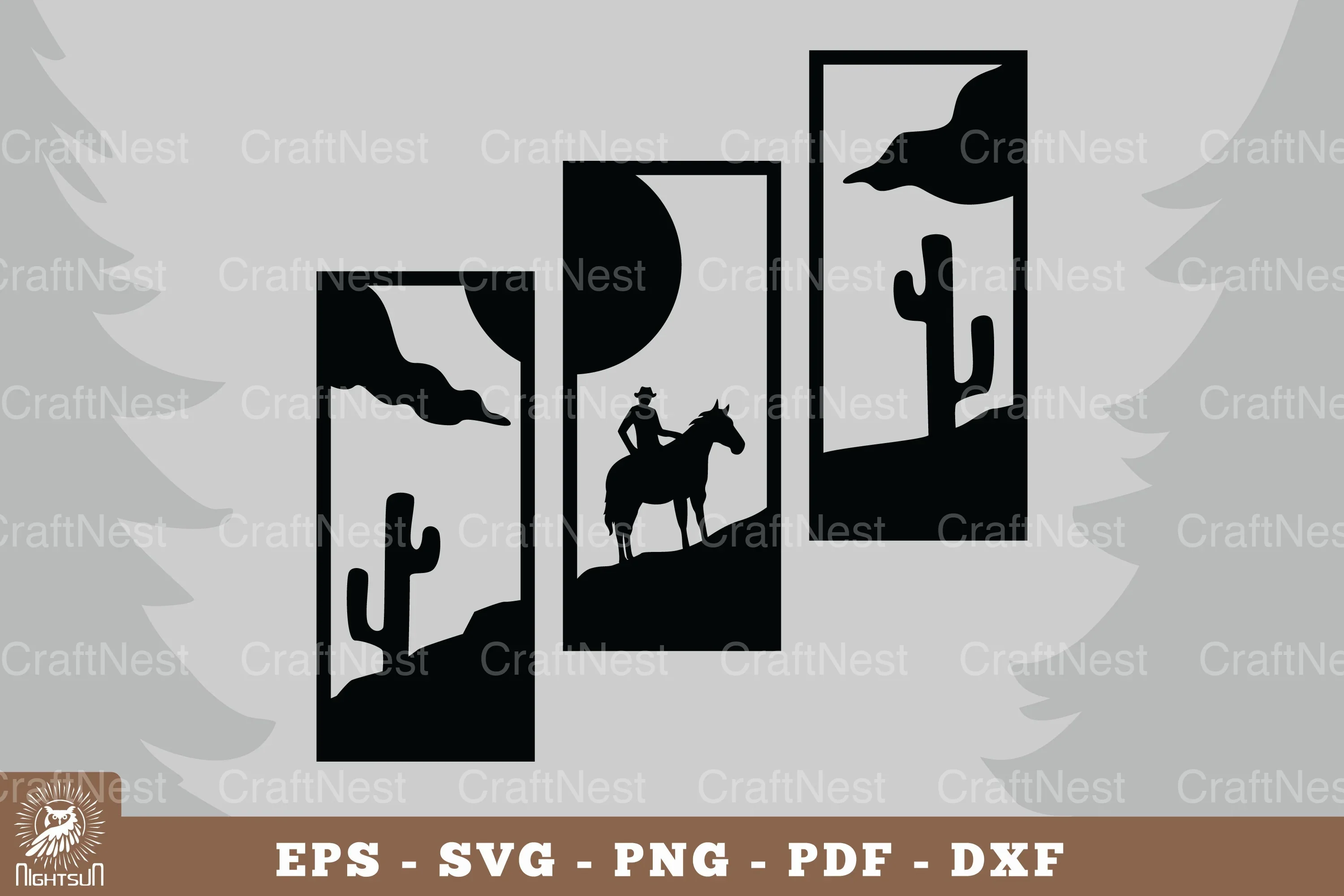 Cowboy with Horse Home Decor Clipart Bundle