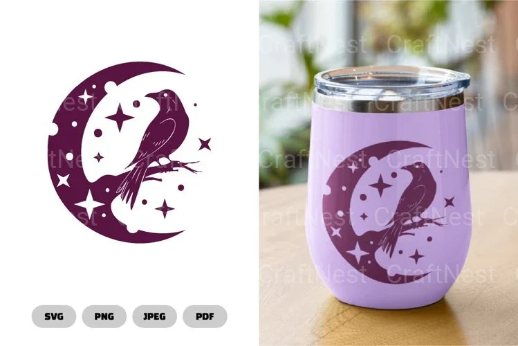 Crow and Moon SVG Bundle