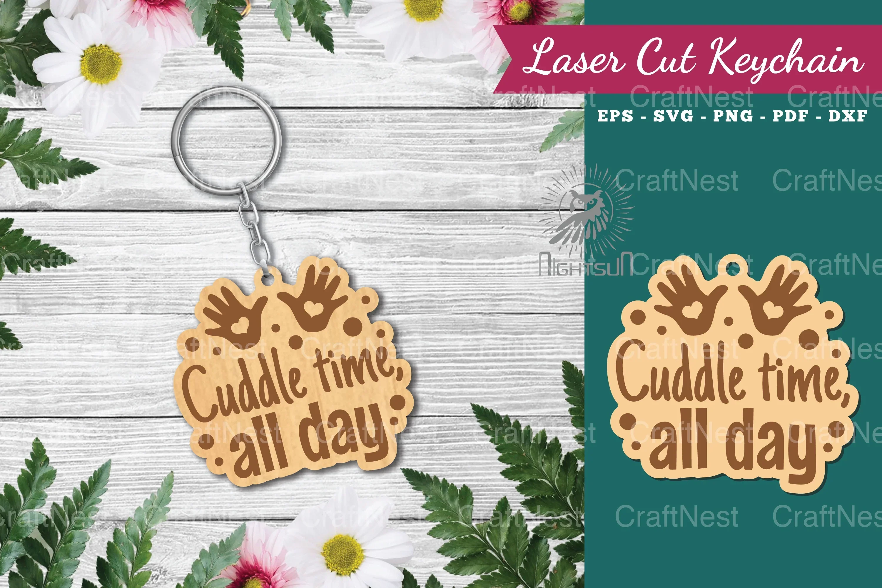 Cuddle Time All Day Laser Cut Keychain Bundle
