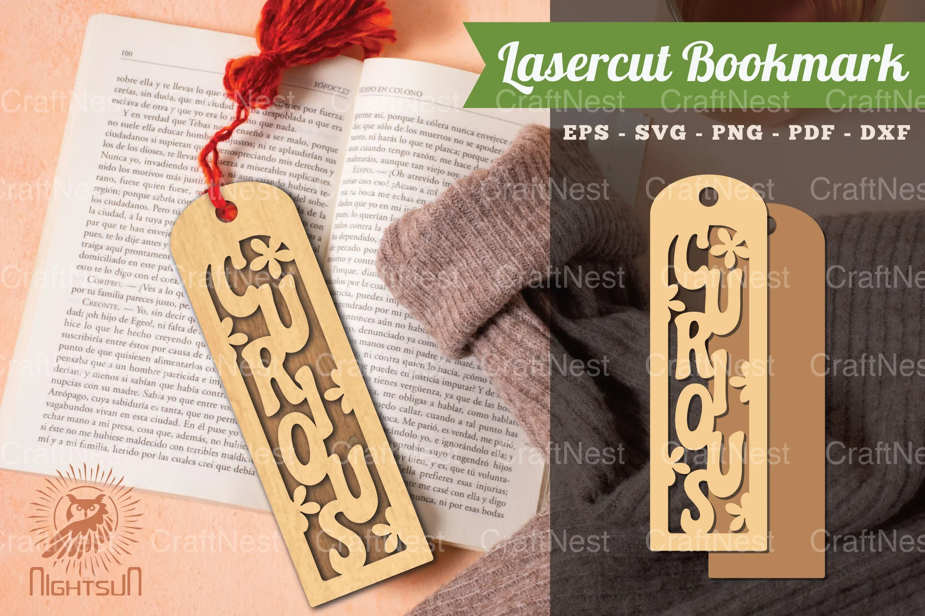 Curious Laser Cut Bookmark Design Bundle