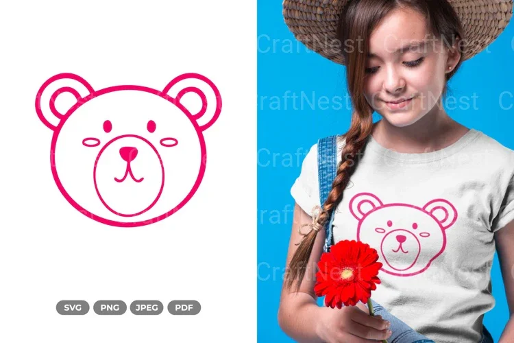 Cute Bear Head Clipart Bundle