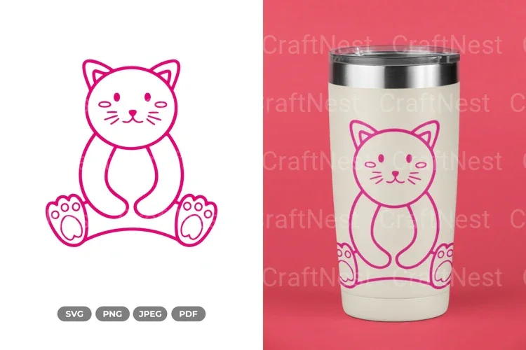 Cute Cat Nursery Doodle Clipart Bundle